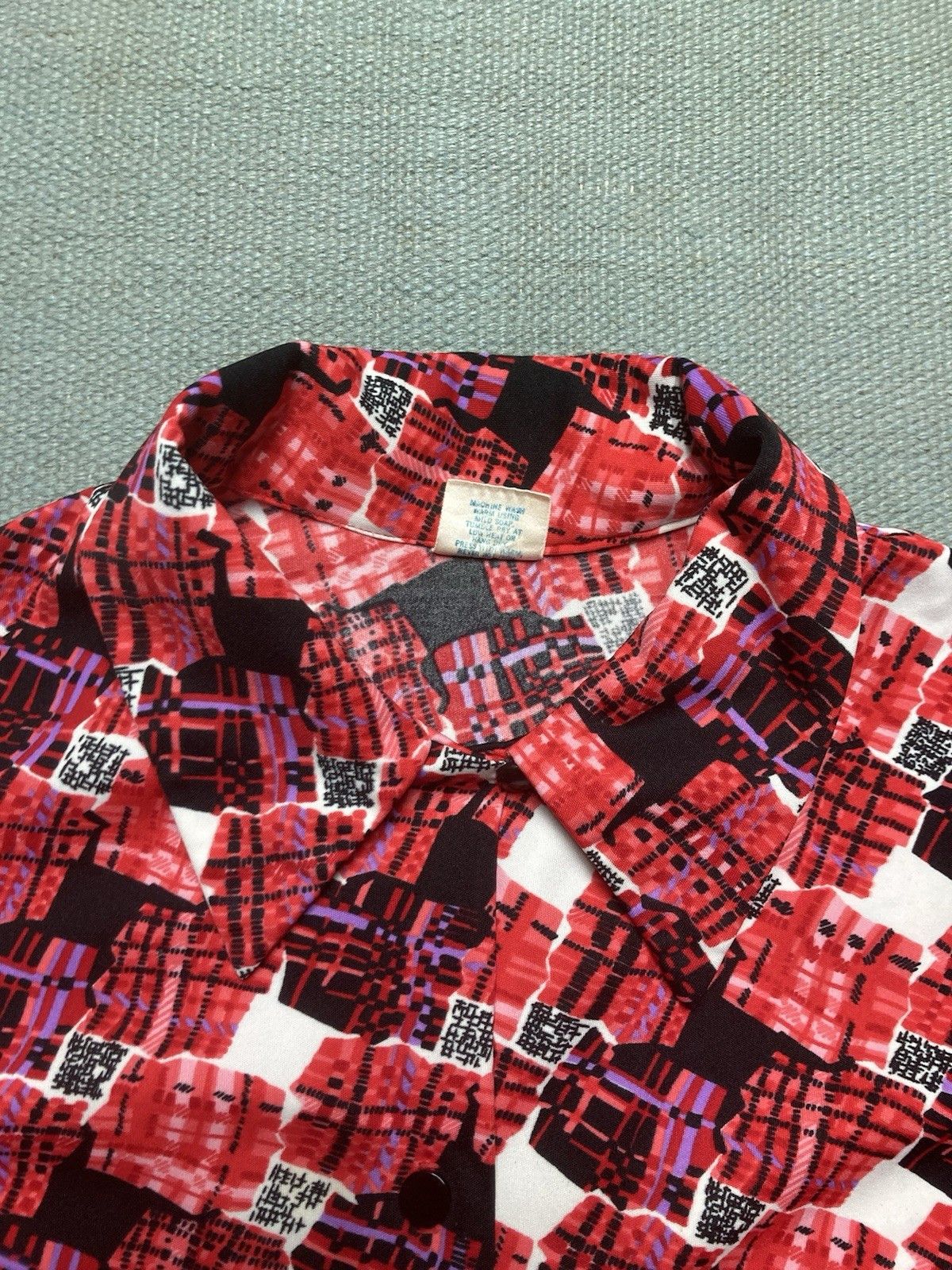 Sears × Vintage 70s button shirt polyester disco sears abstract women’s XL Size XL / US 12-14 / IT 48-50 - 3 Thumbnail