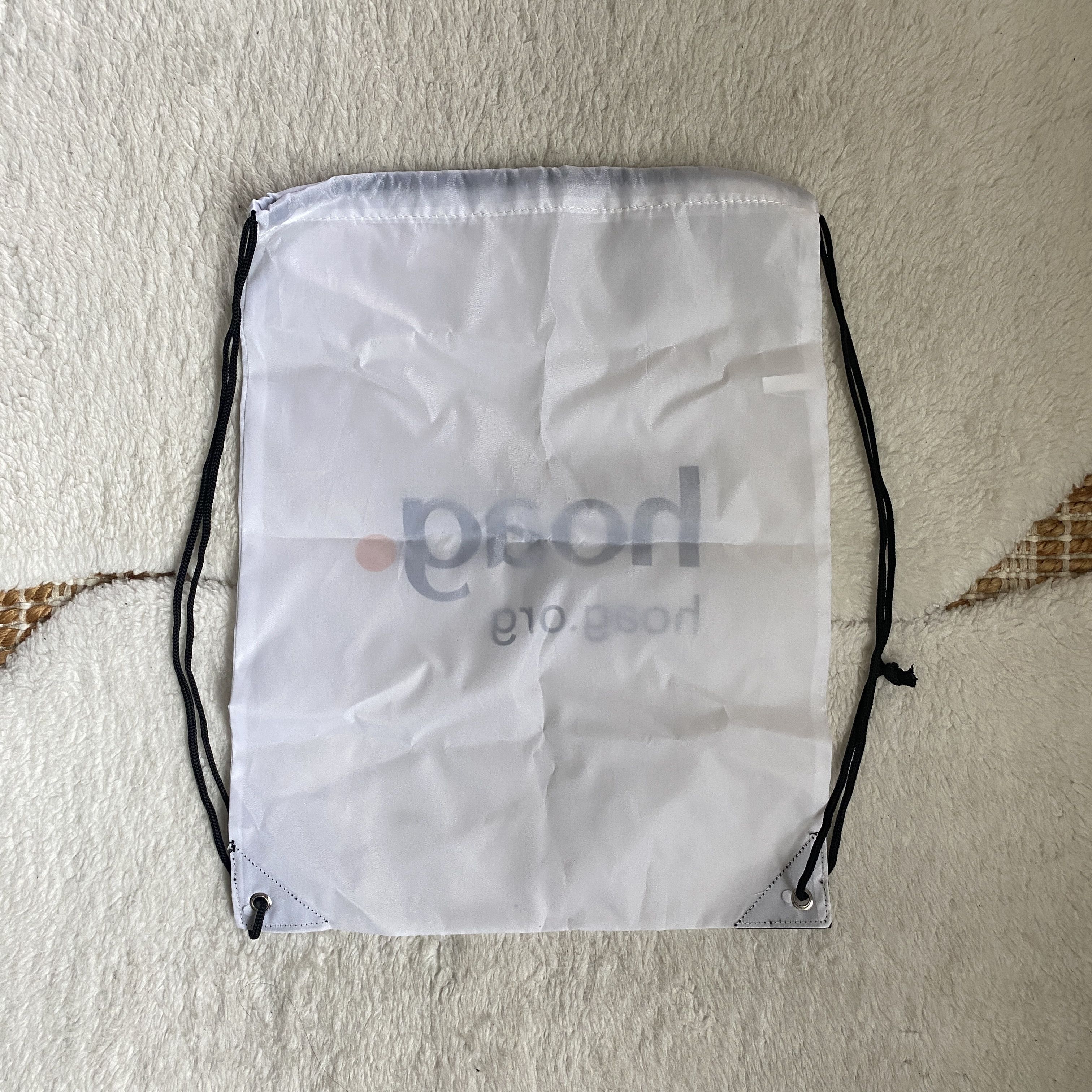 Other White PVC Tote Bag with Drawstring Closure – Standard Size Size ONE SIZE - 6 Thumbnail