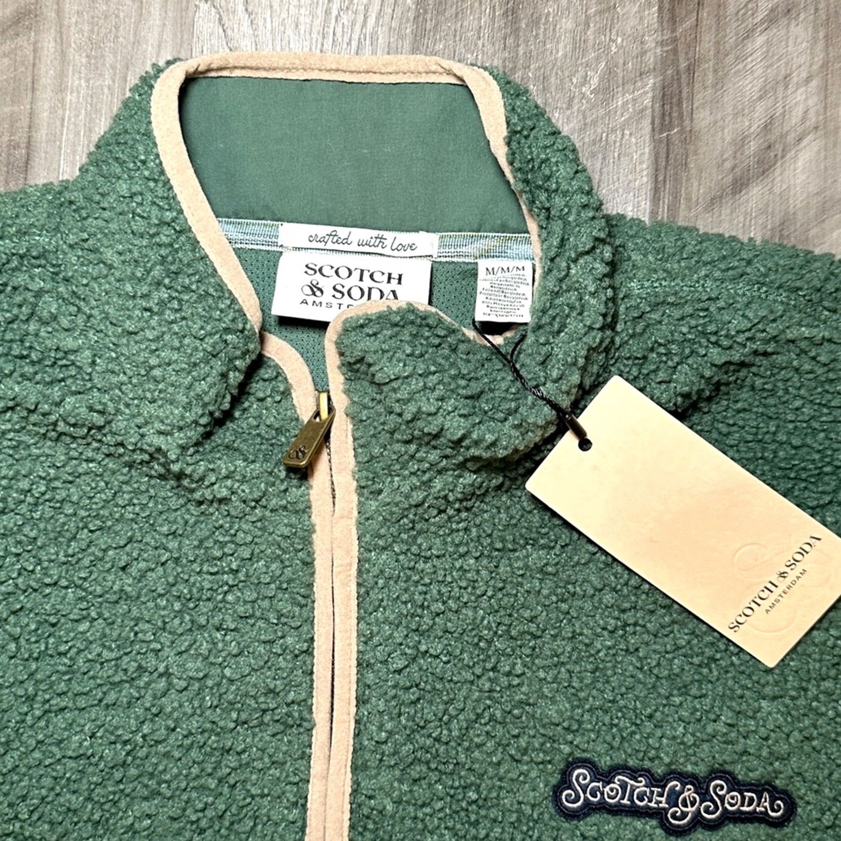 Scotch & Soda Scotch & Soda Jacket Pine Green Sherpa Full Zip Medium Men Quilted Size M Size US M / EU 48-50 / 2 - 5 Thumbnail