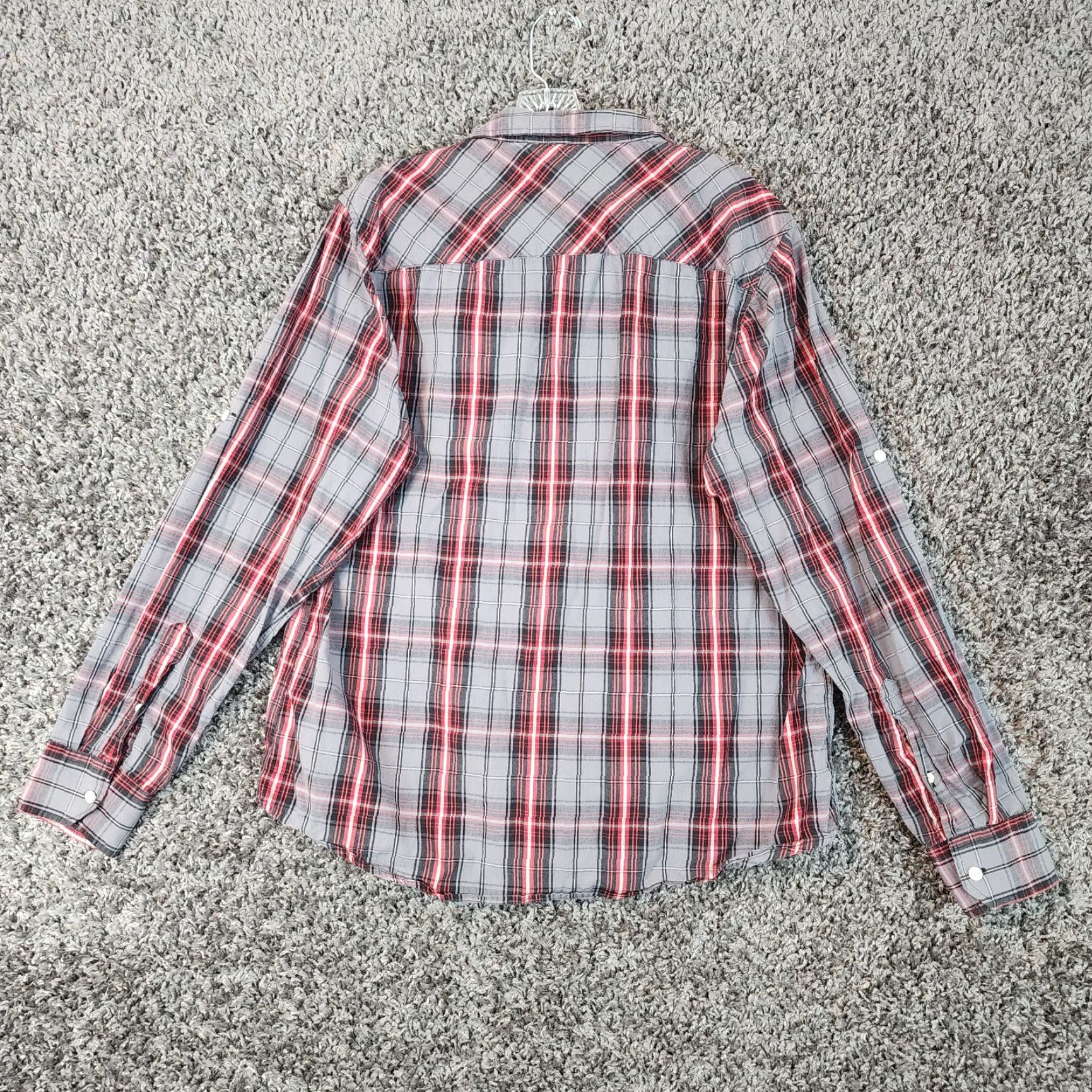 Buckle Black Buckle Black Mens Gray Red Plaid Long Sleeve Button-Up Size L Size US L / EU 52-54 / 3 - 6 Thumbnail