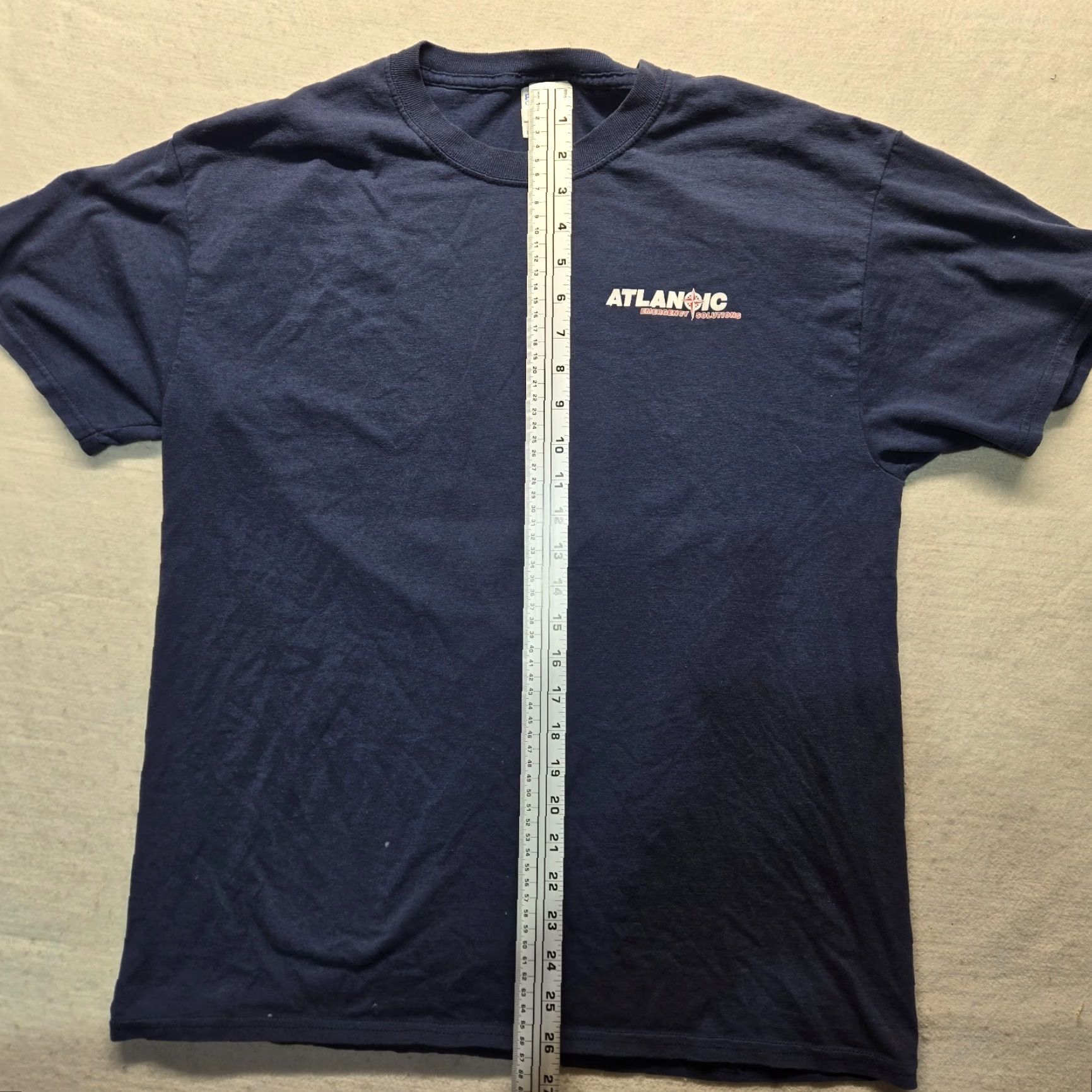 Vintage Atlantic Blu e Tee T-Shirt Short Sleeve Men L Blue Shirt USA 90s? Size US L / EU 52-54 / 3 - 7 Thumbnail