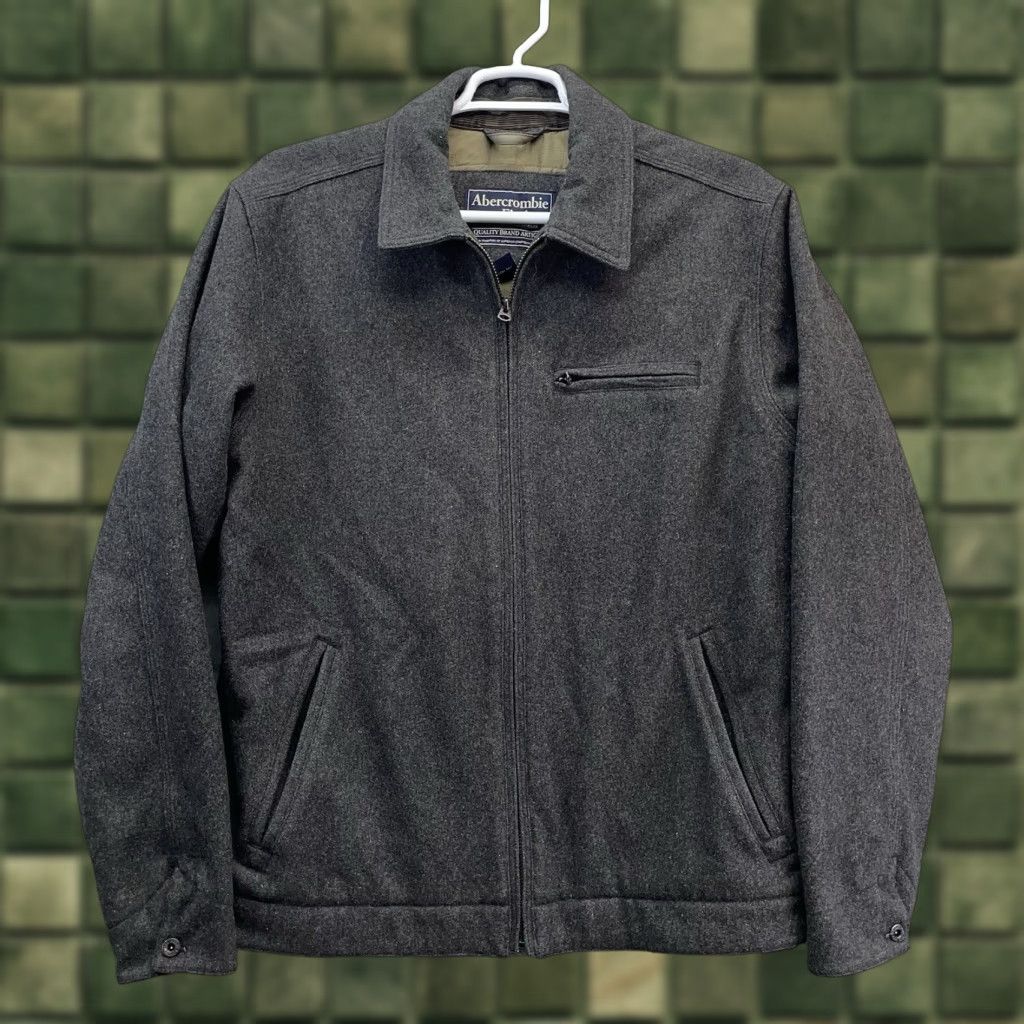 Abercrombie & Fitch VTG Abercrombie & Fitch Jacket Men XL Wool Bomber Gray Full Zip Quilted 90s Shirt? Size US XL / EU 56 / 4 - 1 Thumbnail