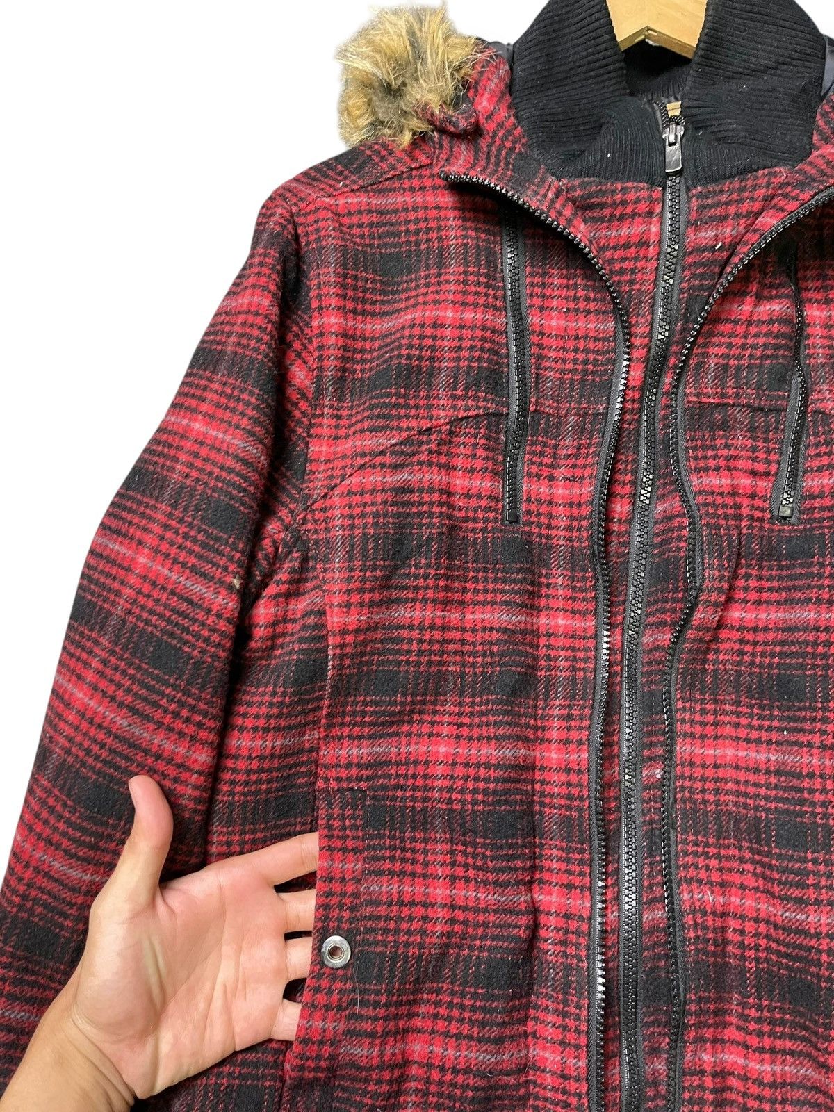 If Six Was Nine × Japanese Brand × Le Grande Bleu (L.G.B.) Punk Create Barefoot Flannel Hooded Jacket (49) Size US L / EU 52-54 / 3 - 6 Thumbnail