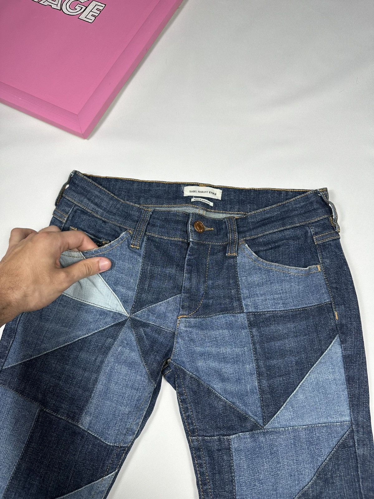 Isabel Marant Etoile Isabel Marant Etoile Patchwork Straight Dillon Jeans Pants Size 27" / US 4 / IT 40 - 7 Thumbnail