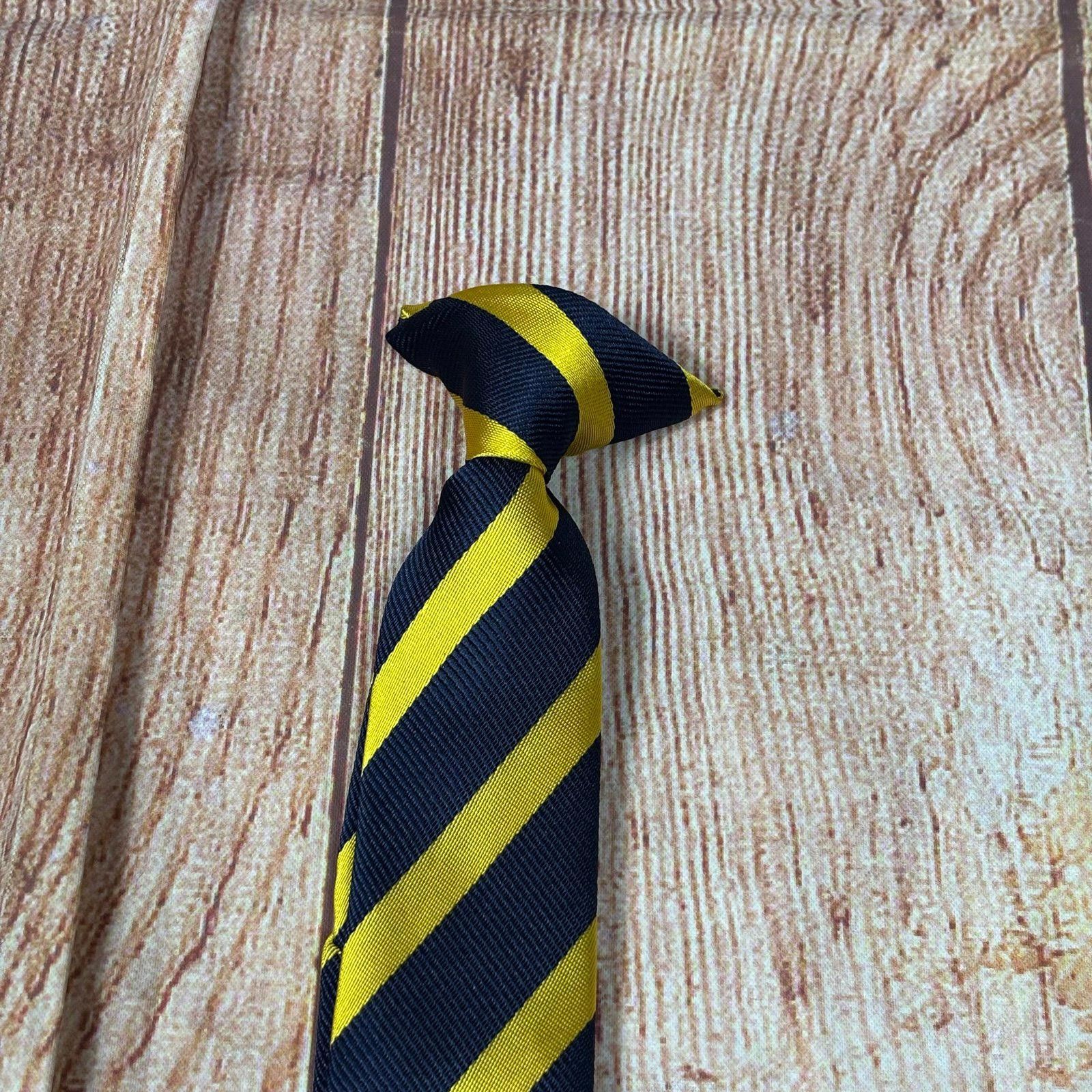 Other Boys Yellow and Navy Striped Tie Size ONE SIZE - 3 Thumbnail