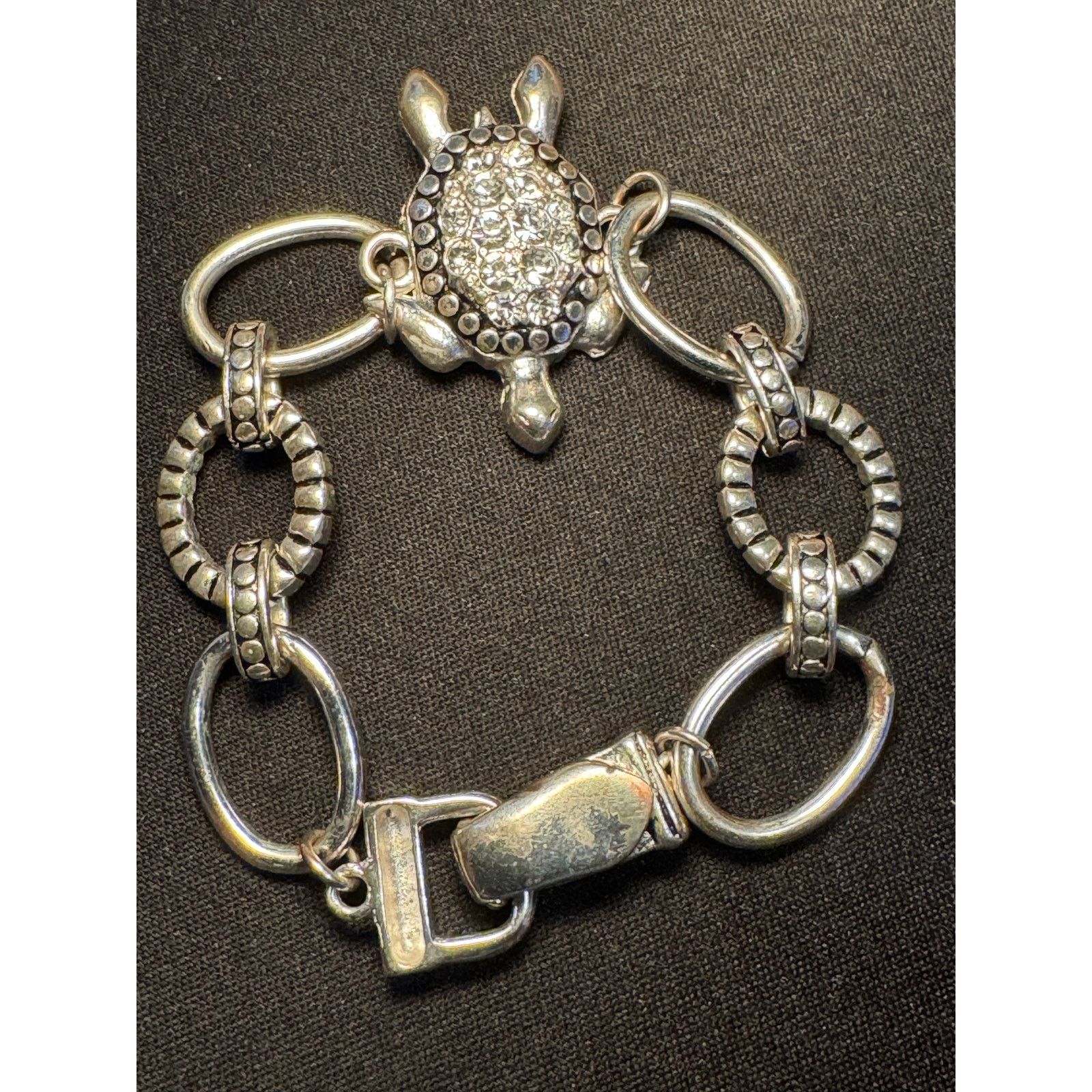 Other Vintage Silver Tone Turtle w/ Rhinestones Size 6.5 Size ONE SIZE - 6 Thumbnail