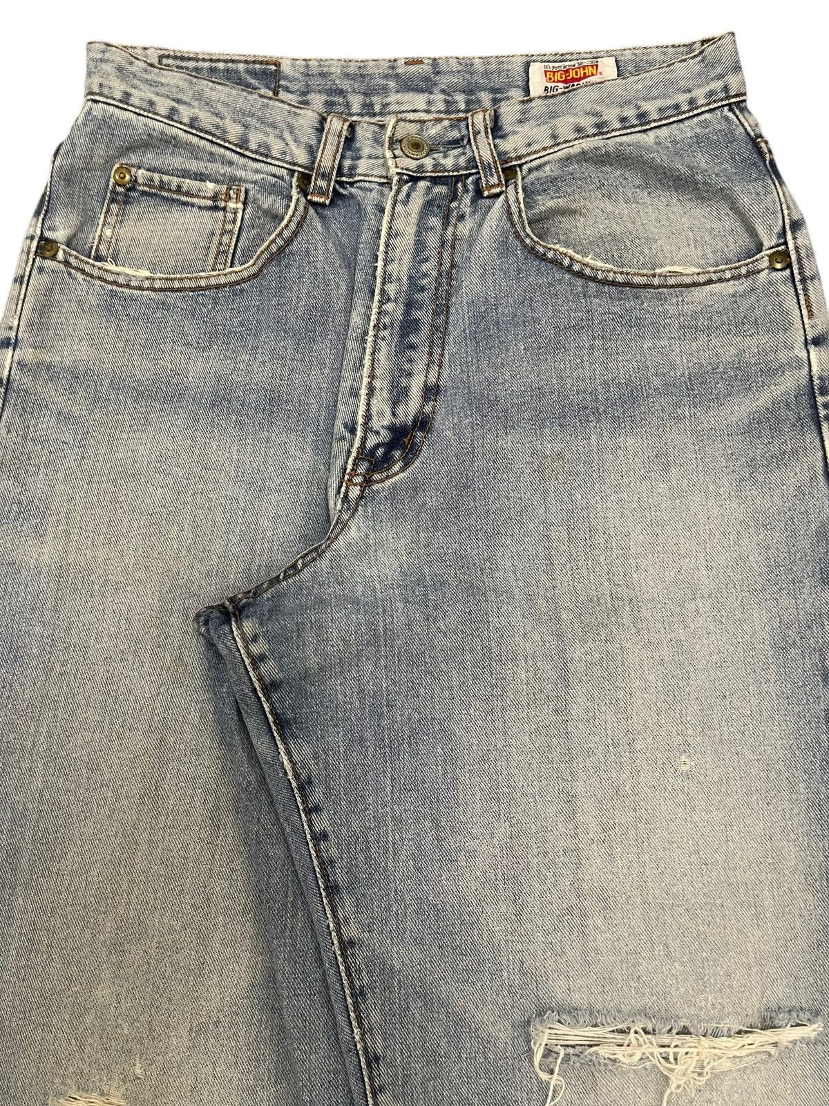 Big John Vintage 90s Big John Blue Wash Distressed Baggy Jeans Size US 29 - 4 Thumbnail