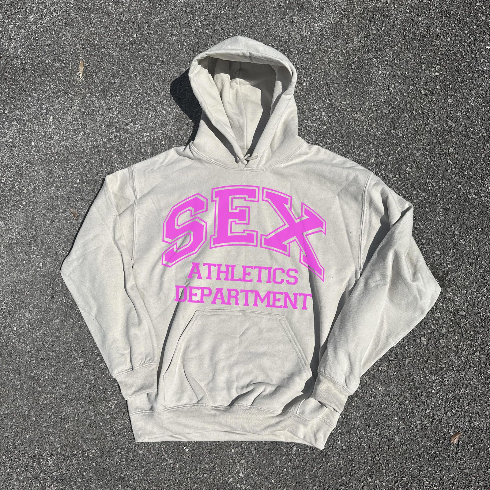 image of Sex Athletics Hoodie Sand / Pink, Men's (Size Medium)