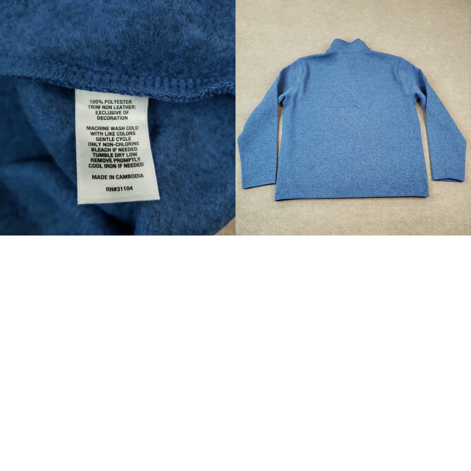Vintage Crown & Ivy Mens Sweater XL Blue 1/4 Zip Mock Neck Long Sleeve Pullover Zip Size US XL / EU 56 / 4 - 8 Thumbnail