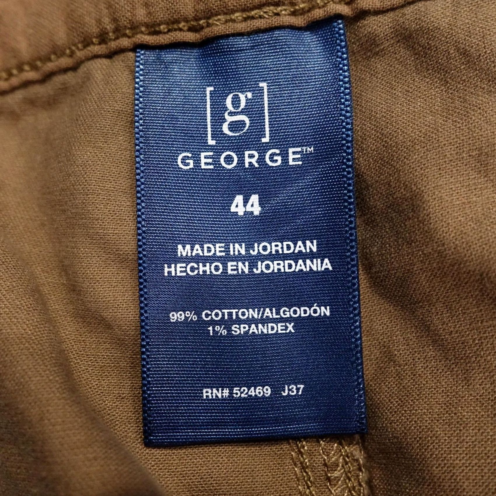 George George Shorts Mens 44 Brown Chino Cotton Spandex Pockets 10 Inseam Size US 44 / EU 60 - 5 Thumbnail
