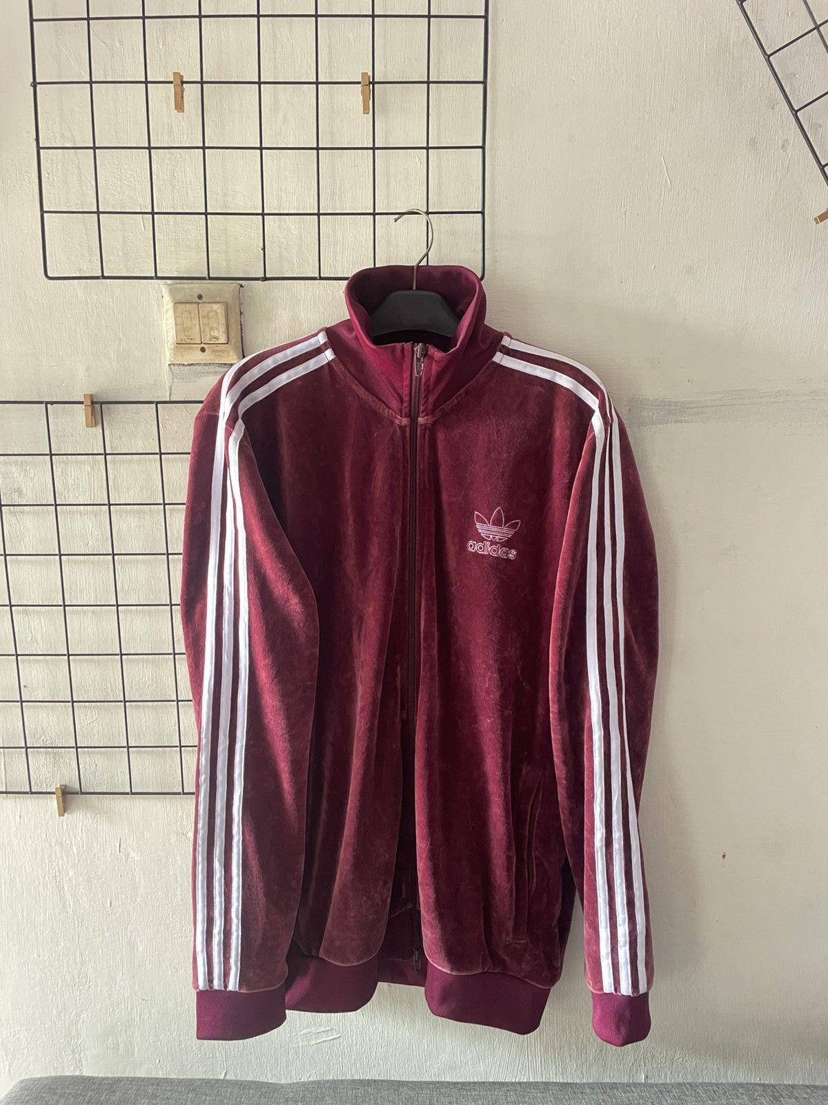 Adidas RARE Adidas Velour Beckenbauer Tracktop Maroon | Grailed
