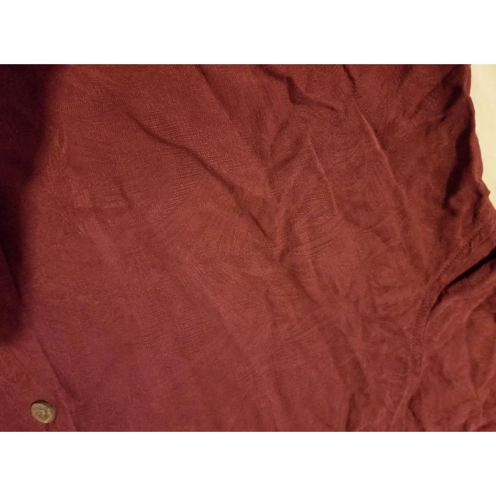 Tommy Bahama Tommy Bahama Mens Shirt S Small Burgundy Silk Button Short Sleeve Size 36R - 3 Thumbnail