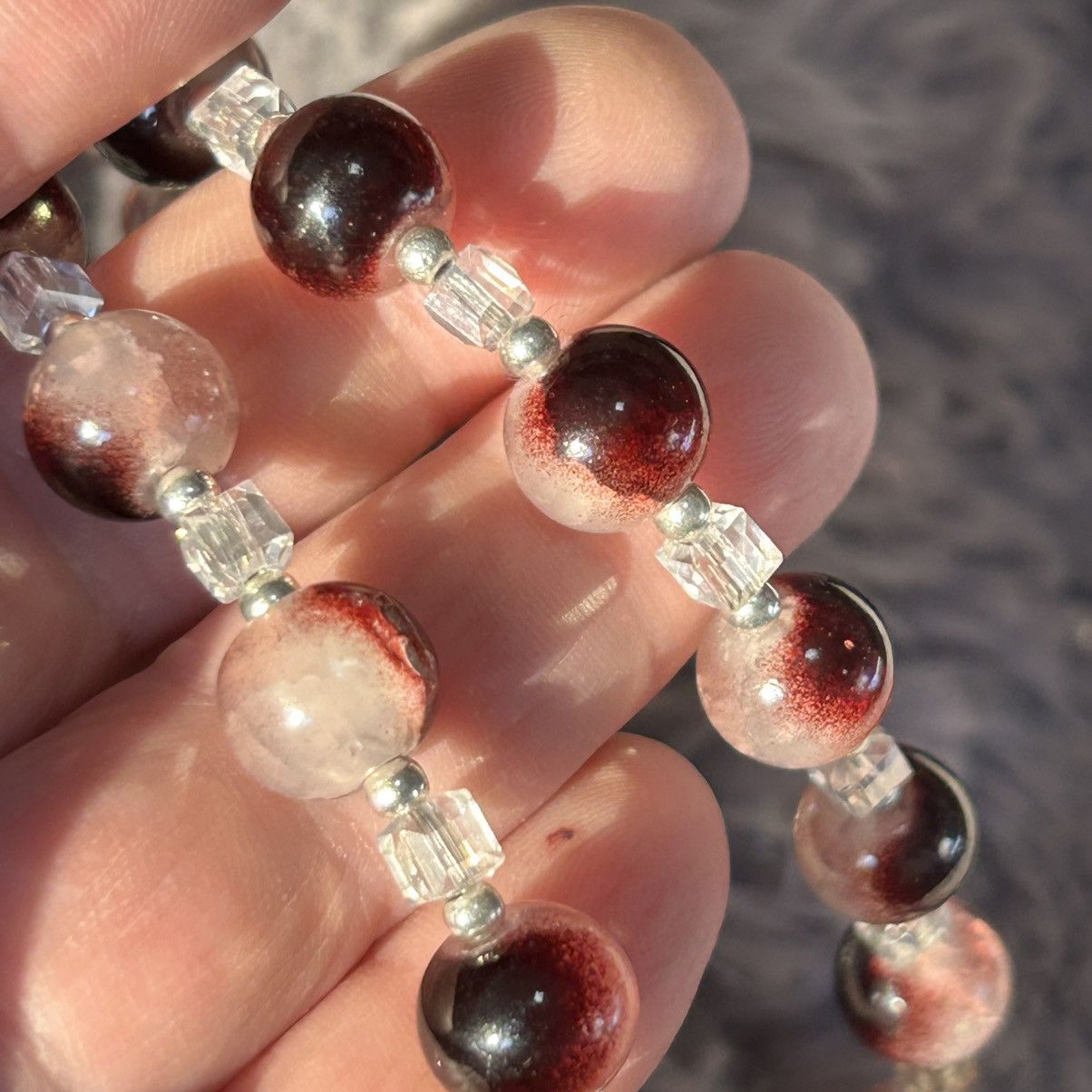 Handmade Handcrafted art glass bead art deco orca agate necklace Size ONE SIZE - 5 Thumbnail