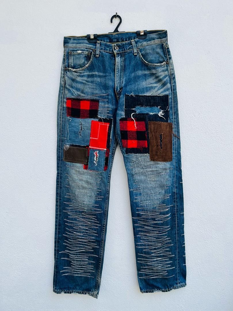 Japanese Brand × Vintage Vintage Levis Patchwork Japanese Designer Fashion Style Size US 33 - 1 Thumbnail