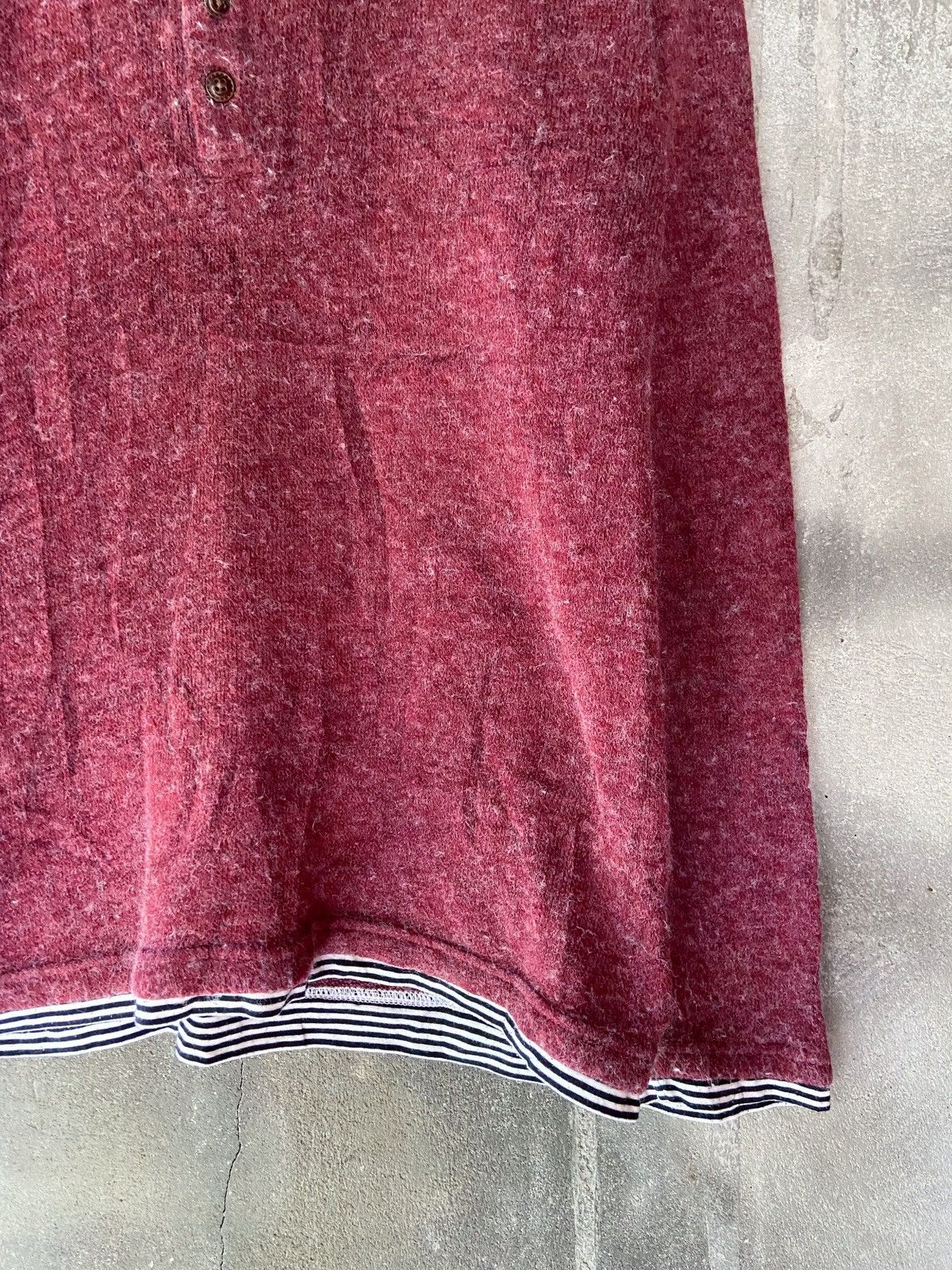 Japanese Brand DOUBLE LAYER STYLE ANOTHER SIDE SQUARE KNIT STRIPED Size US M / EU 48-50 / 2 - 6 Thumbnail