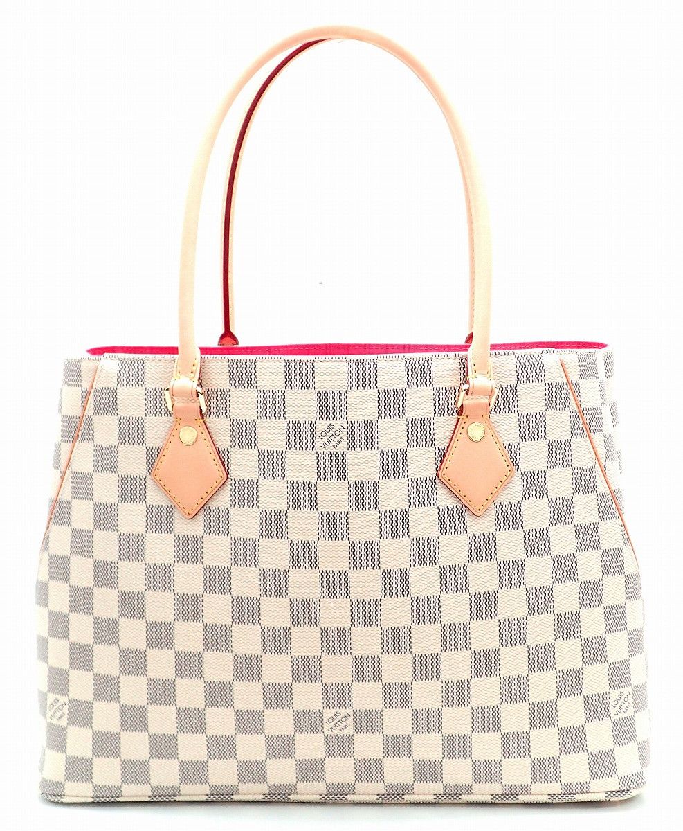 Louis Vuitton Damier Azur Calvi Tote Shoulder Bag White