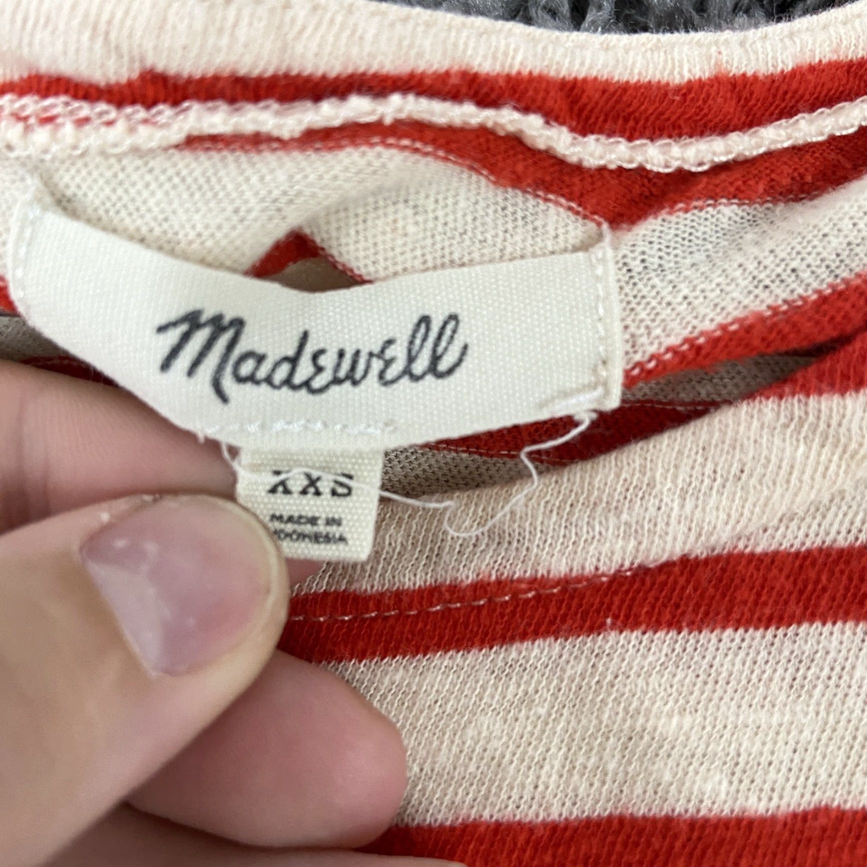 Madewell Madewell Blouse Women’s XXS Short Sleeves Multicolor Striped White Red Colorful Colorful Mens? No gender. End with Women or Girls if applicable. Size XXS / US 00 / IT 34 - 6 Thumbnail