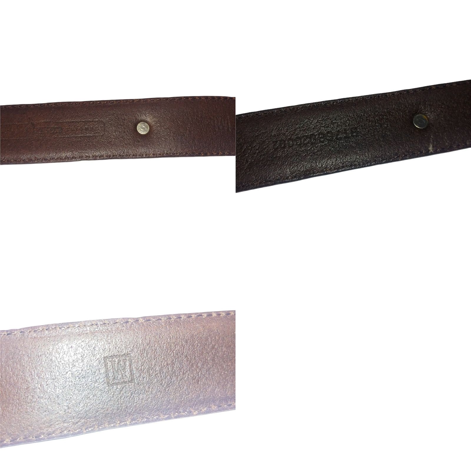 Fossil Fossil Belt Womens M Brown Leather Adjustable Buckle Studded 29-32" Size ONE SIZE - 8 Thumbnail