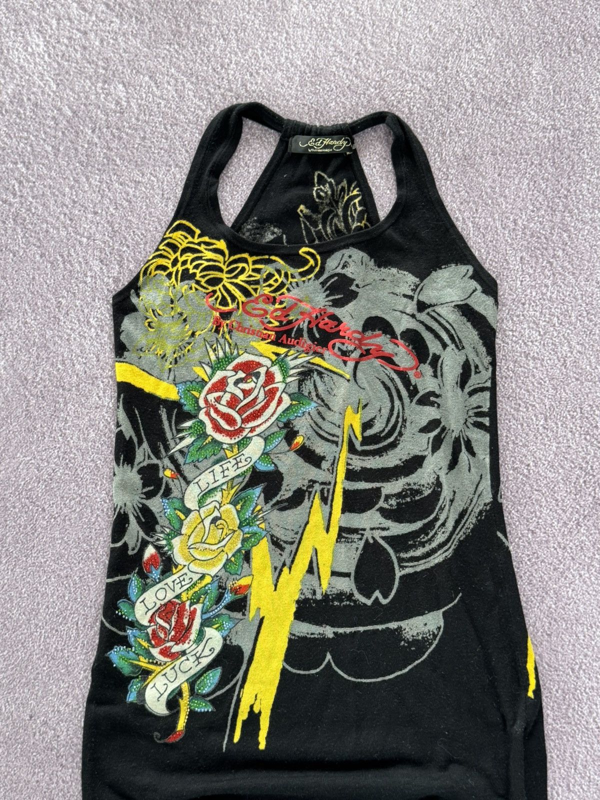 Ed Hardy Ed Hardy Y2K Wool Glamour Print Mini Dress With Rhinestones Size M / US 6-8 / IT 42-44 - 3 Thumbnail