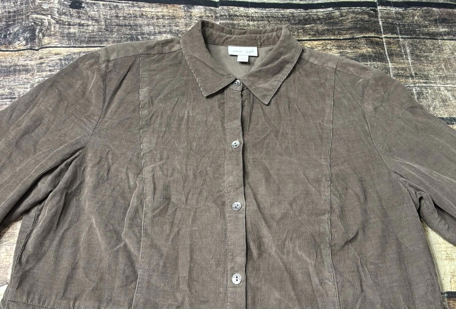 J. Jill J Jill Corduroy Shirt Women's Small Brown Tunic Top Cotton Size S / US 4 / IT 40 - 4 Thumbnail