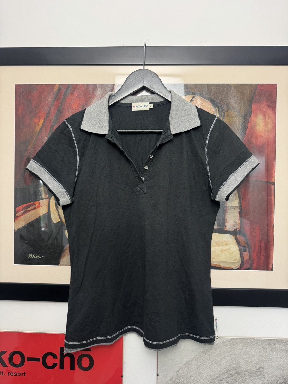 Moncler Moncler Vintage 90s Big Logo Designer Polo Luxury High End Size L / US 10 / IT 46 - 3 Thumbnail