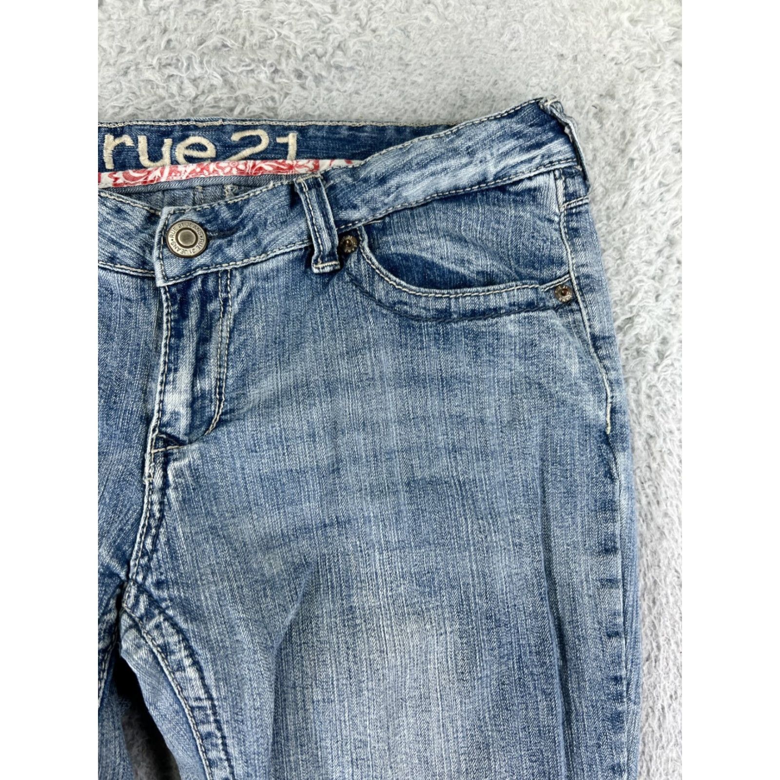 Vintage Rue21 Jeans Womens 9 Blue Denim Bootcut Mid Rise Cotton Blend Embellished Slim Pockets 5-Pocket Design Womens Mens? Size 30" / US 8 / IT 44 - 7 Thumbnail