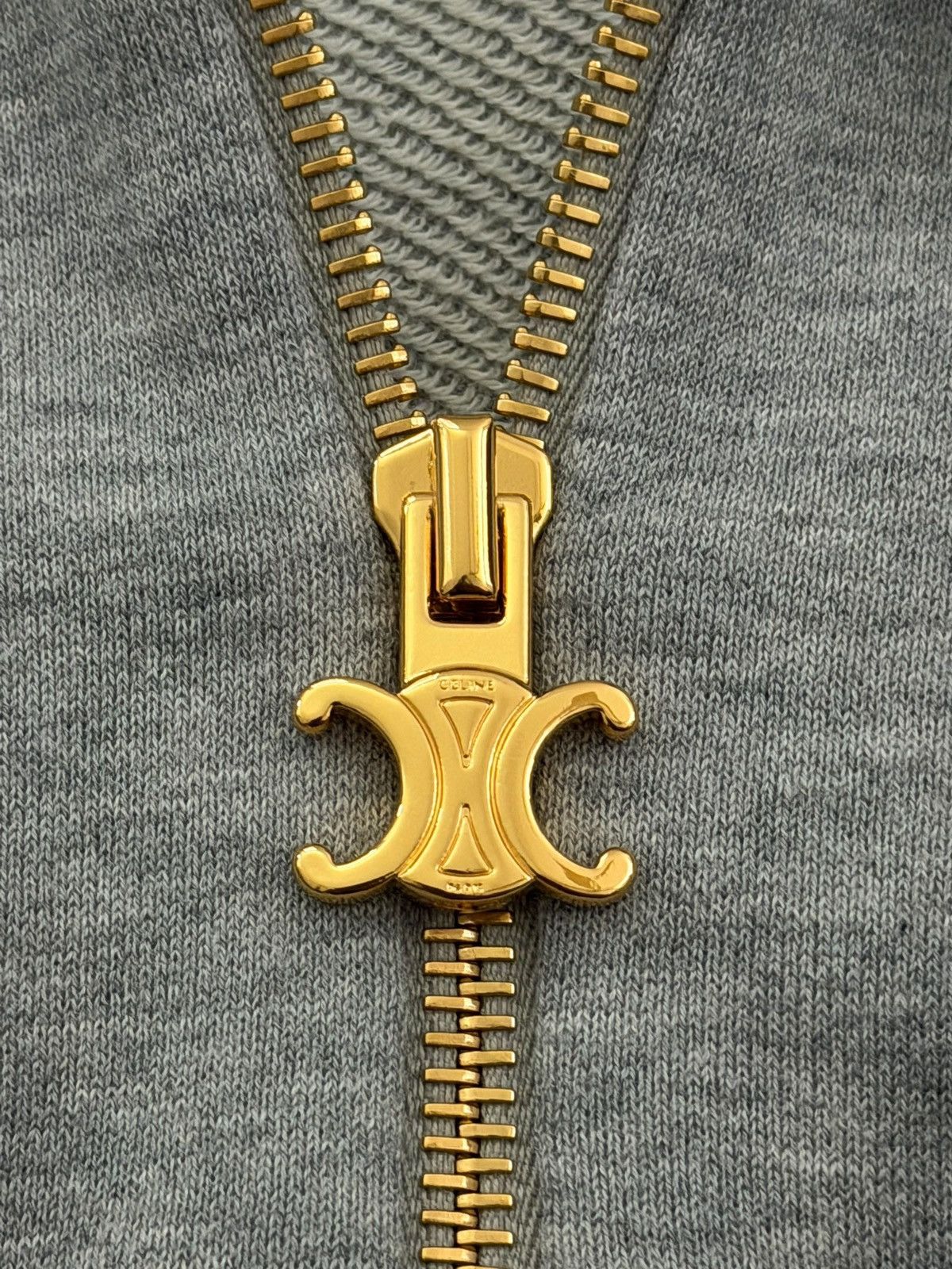 Celine Celine Triomphe Gold Logo Quarter Zip Hoodie Size US S / EU 44-46 / 1 - 3 Thumbnail