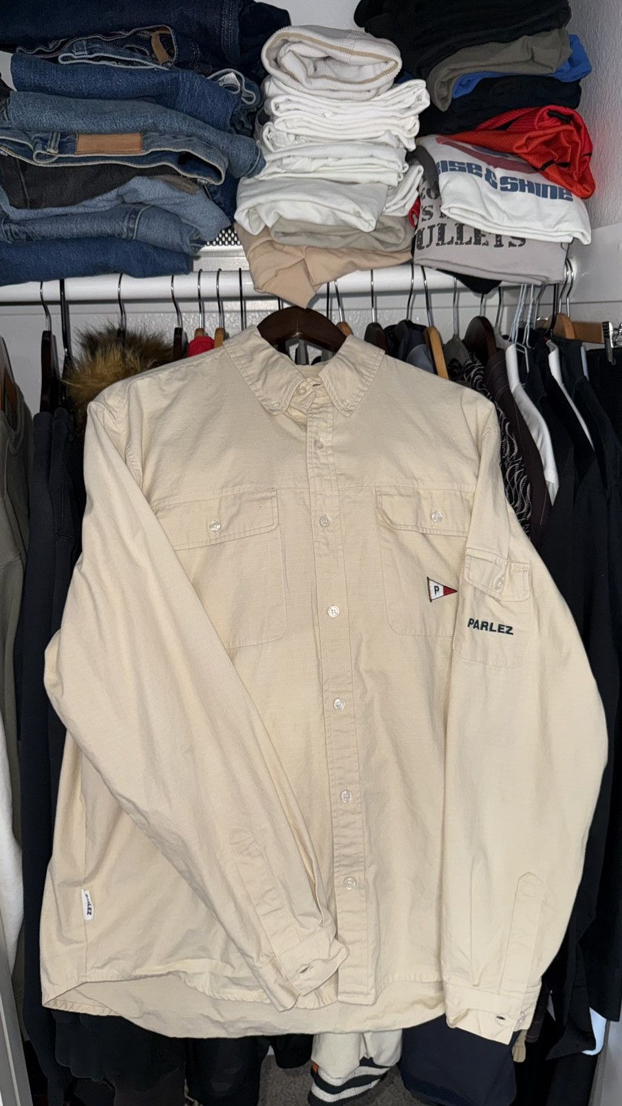 Parlez Parlez Beige Work Shirt Size US L / EU 52-54 / 3 - 1 Thumbnail