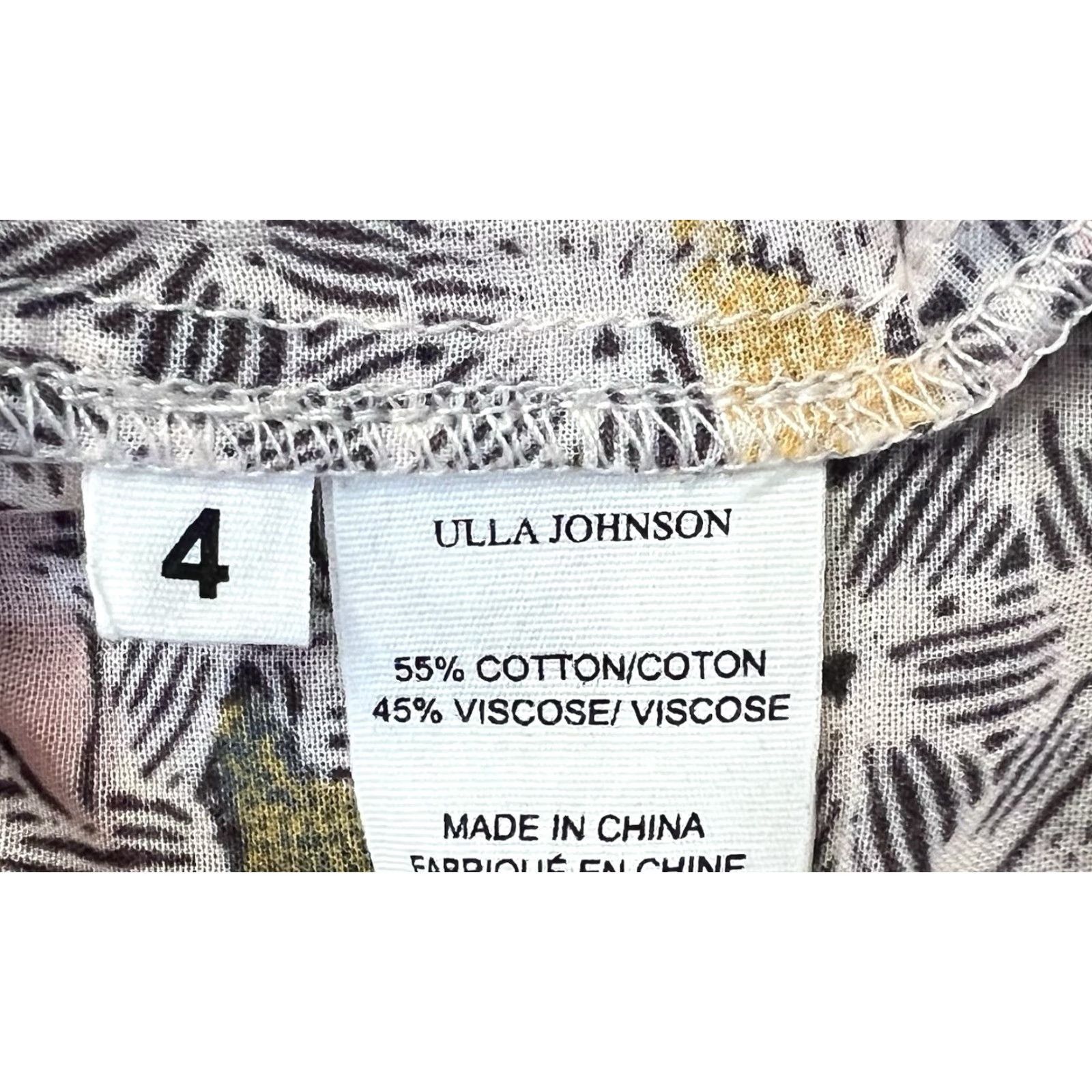 Ulla Johnson Ulla Johnson Blouse V-Neck Puff Sleeve Tiered Ruffles Tie Front Multicolor Floral Casual Womens Size 4 Size S / US 4 / IT 40 - 7 Thumbnail