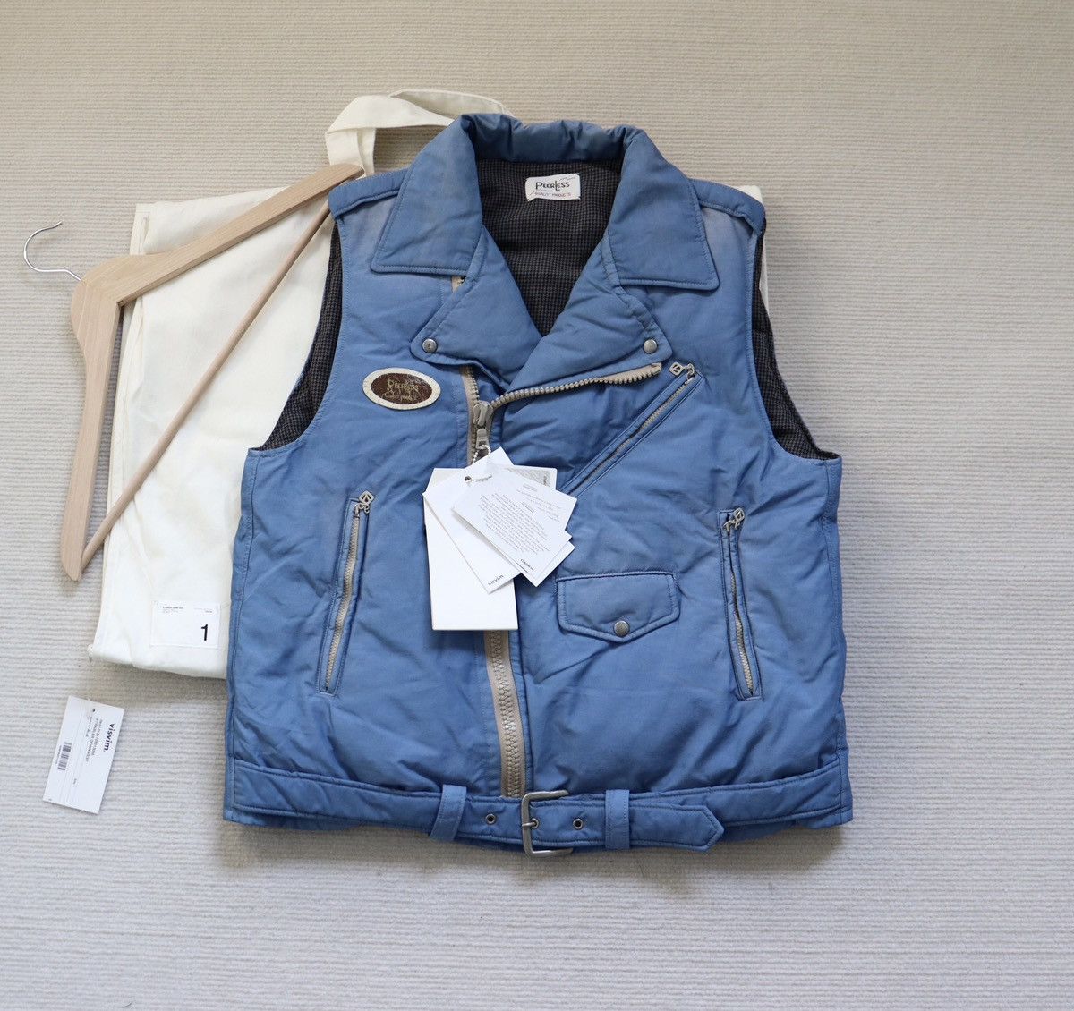 Visvim Strabler Down Vest blue