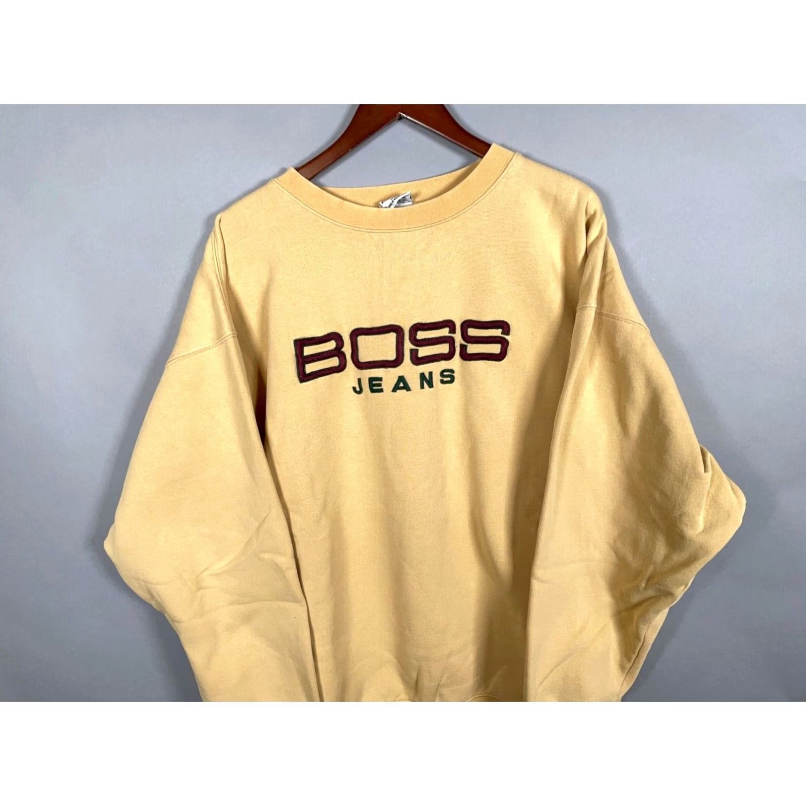 Vintage VTG Boss Sweatshirt Crewneck 2XL Beige Embroidered 90s Retro Size US XXL / EU 58 / 5 - 4 Thumbnail