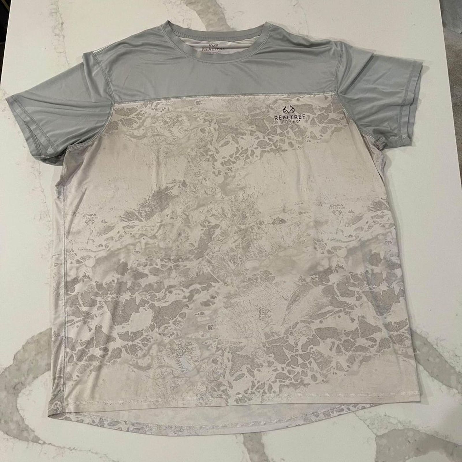 Realtree Realtree Wav3 Men's White Gray Performance Fishing Tee 2XL Size US XXL / EU 58 / 5 - 1 Thumbnail