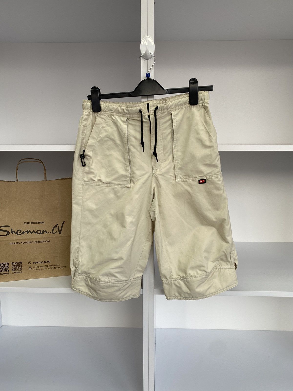 Nike × Vintage Nike Vintage Swoosh Beige Shorts Size US 34 / EU 50 - 4 Thumbnail