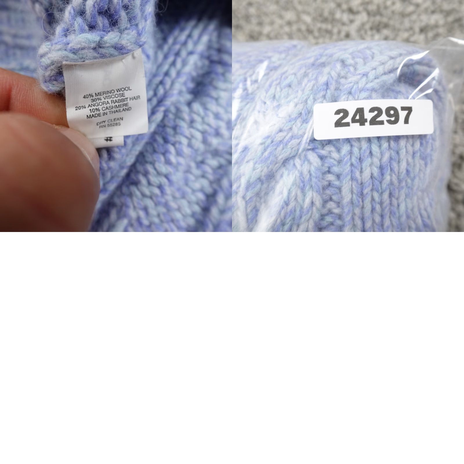 Express Express Sweater Womens M Blue Cable-Knit Turtleneck Pullover Merino Wool Cashmere Angora Size M / US 6-8 / IT 42-44 - 8 Thumbnail