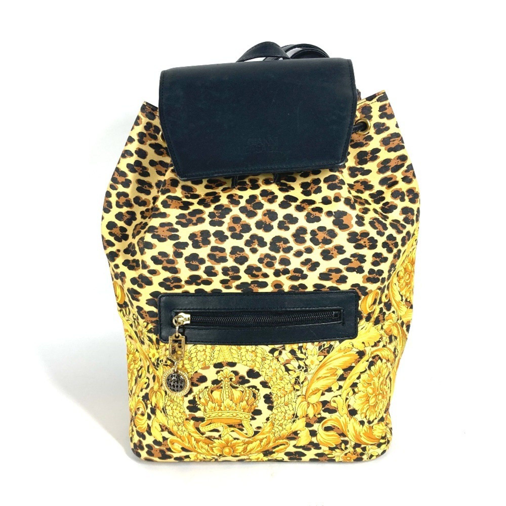 Versace VERSACE Leopard print backpack, leather, women's, yellow Size ONE SIZE - 1 Thumbnail