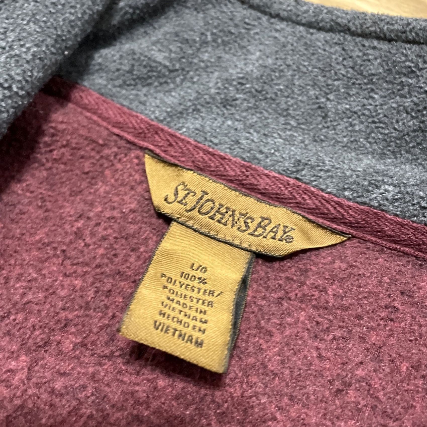 Vintage St. John's Bay Y2k Fleece Sweater Men L Red Maroon 1/4 Quarter Zip Old Money Shirt Size US L / EU 52-54 / 3 - 7 Thumbnail