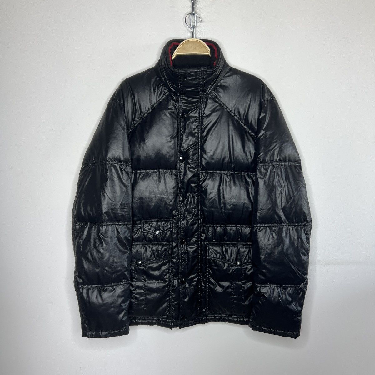 Gucci Puffer Jacket Goose Down Black Shiny Nylon