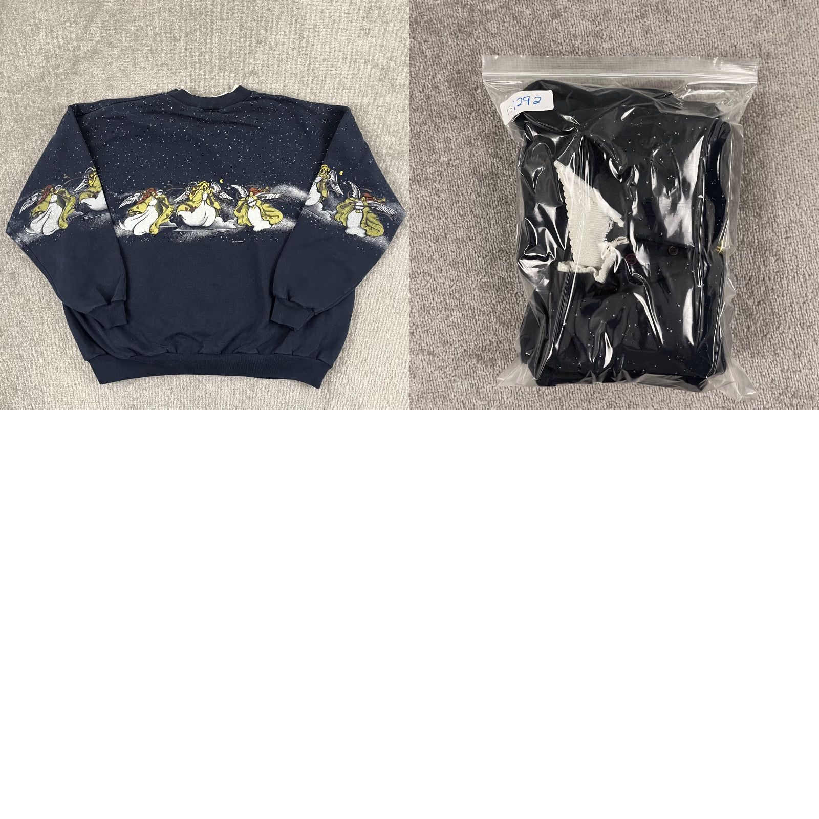 Vintage VTG Art Unlimited Sweatshirt Adult Women 2XL Angels Heaven All Over Wrap Grandma Size XXL / US 16-18 / IT 52-54 - 8 Thumbnail