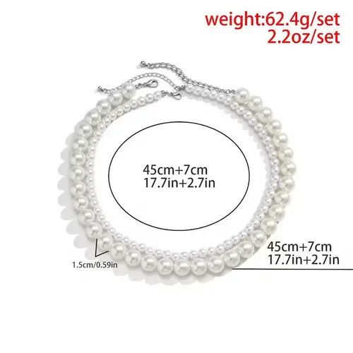 Jewelry Double Layered Big Pearl Necklace Size ONE SIZE - 3 Thumbnail