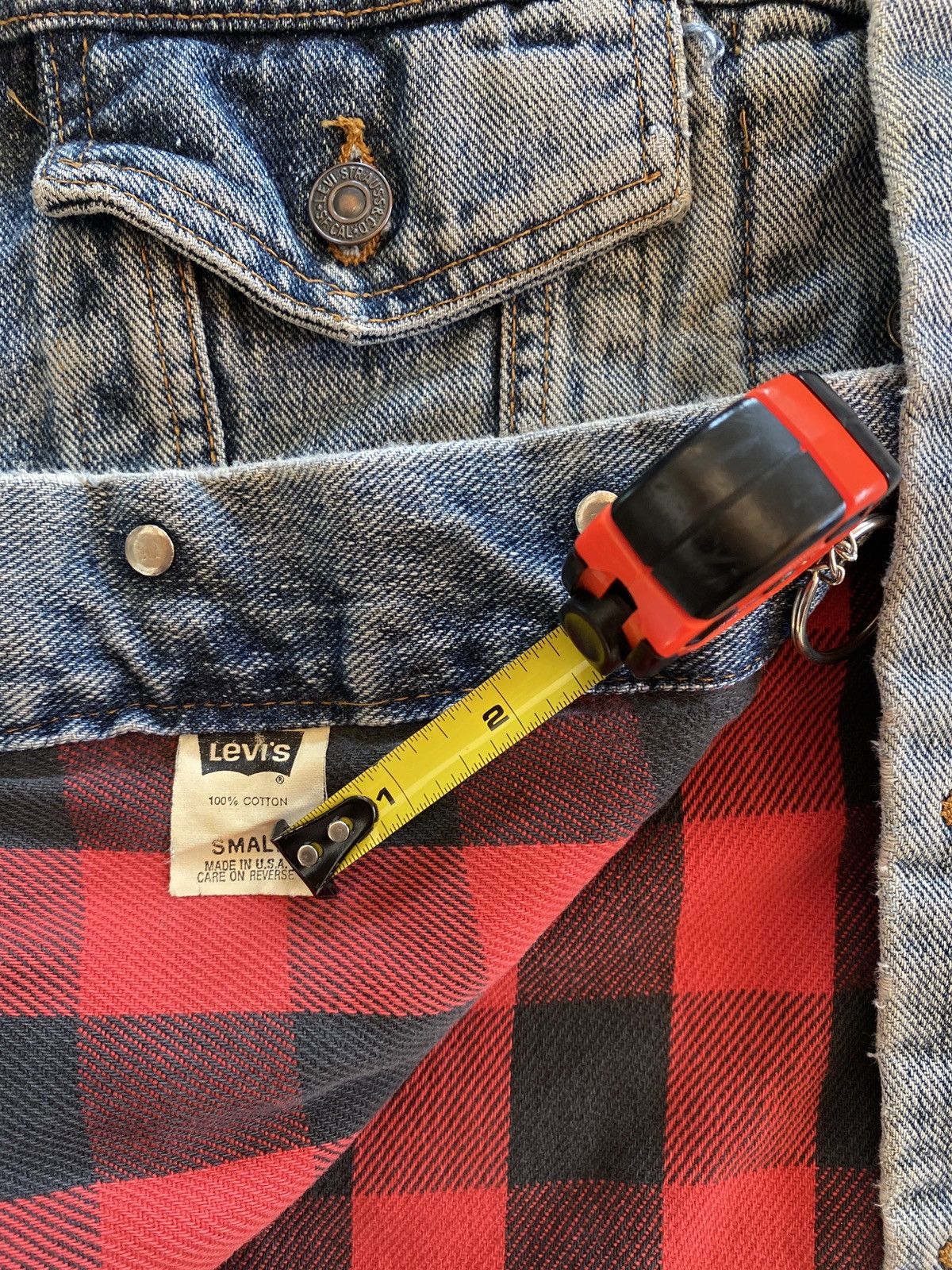 Levi's 90s Levi's denim flannel lined jacket S Size US S / EU 44-46 / 1 - 4 Thumbnail