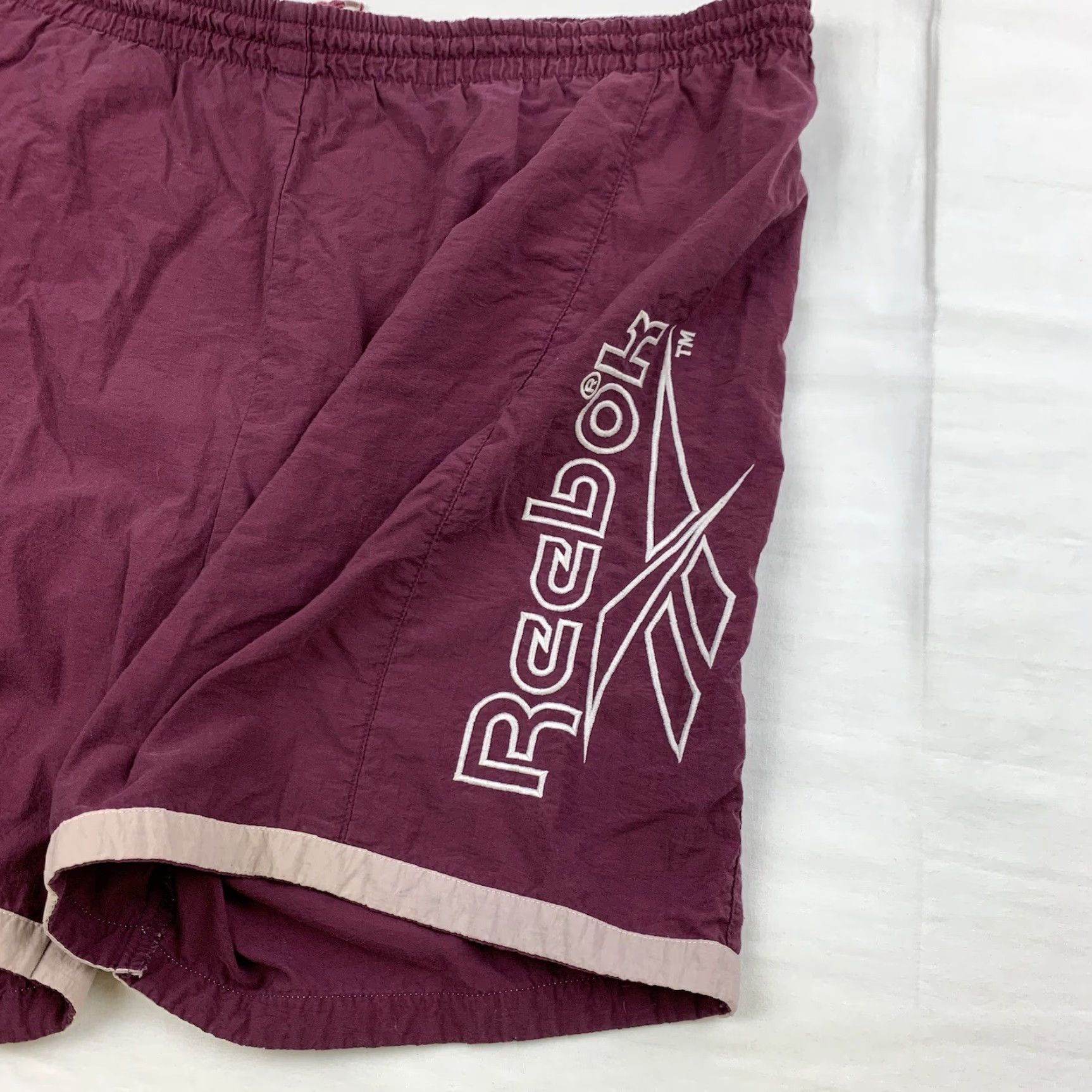 Reebok Vintage Reebok Swim Trunks Adult Medium Red Swimsuit Spellout 90s Shorts Beach Size US 31 - 2 Thumbnail
