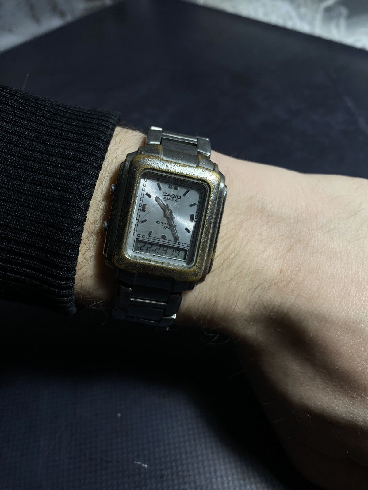Casio Casio Beside Dual Display Vintage Stainless Steel Watch Size ONE SIZE - 6 Thumbnail