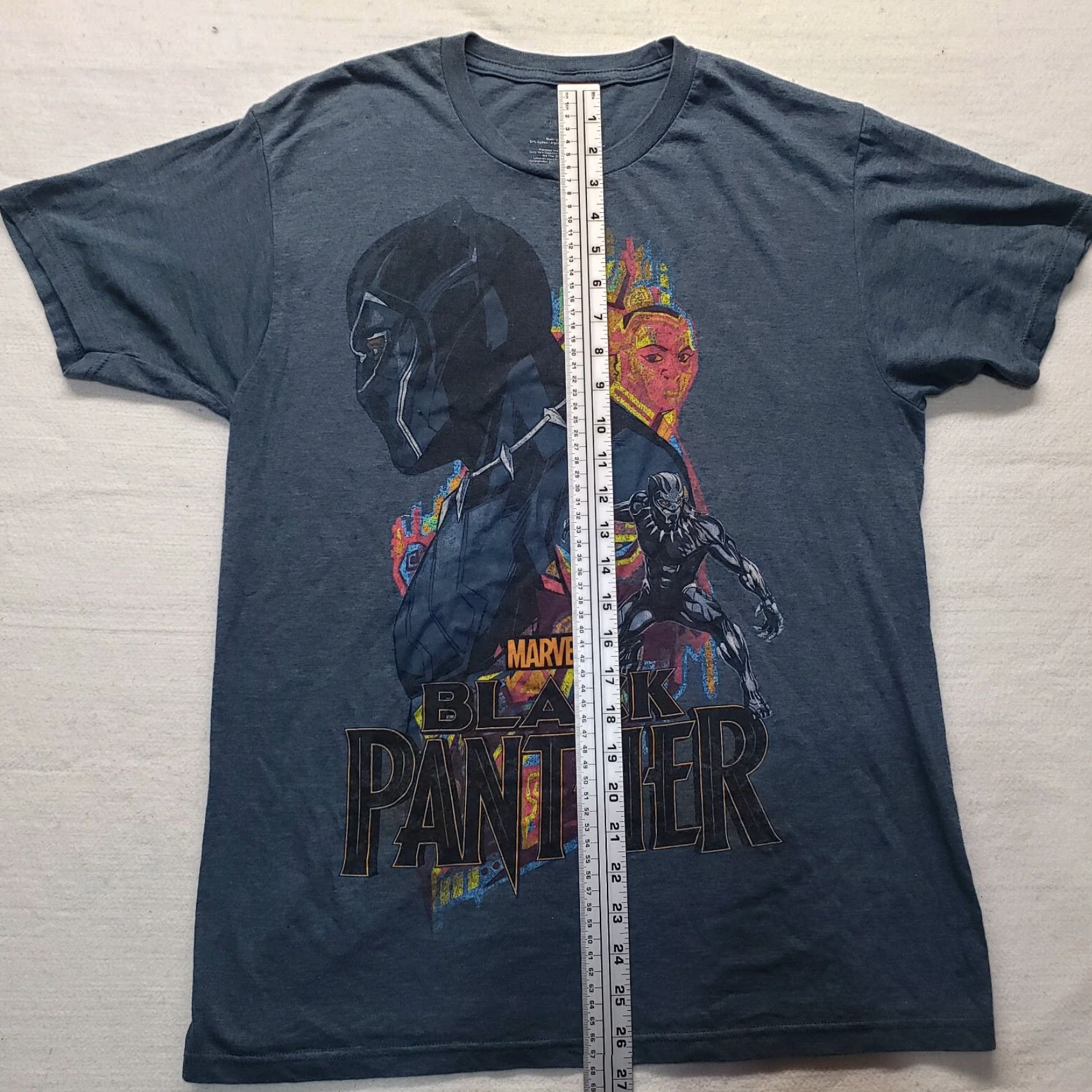 Vintage Marvel Shirt Men T-Shirt Gray Short Sleeve Crew Neck M Medium Product Image Panther Marvel Universe Movie Graphic Print Clothing Mens Size US M / EU 48-50 / 2 - 6 Thumbnail
