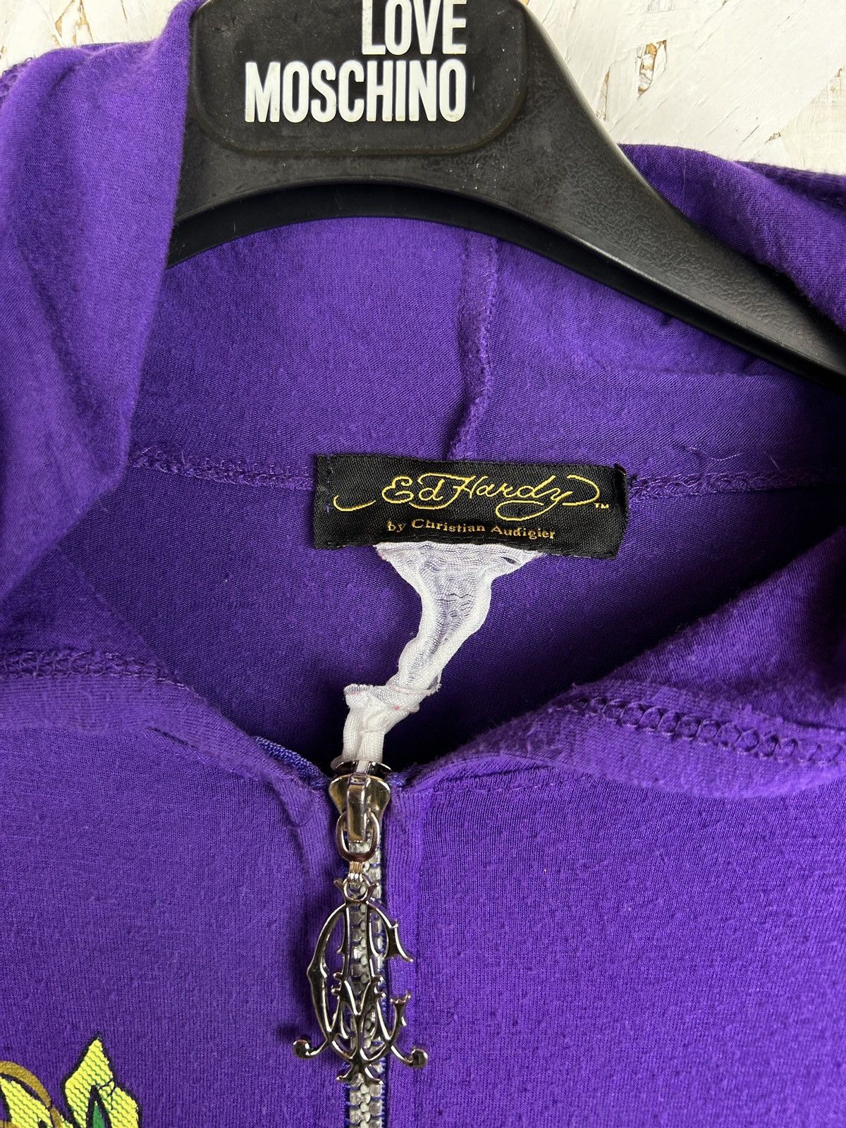 Ed Hardy Vintage 00s Y2K Ed Hardy Christian Audigier Zip Hoodie Size S / US 4 / IT 40 - 8 Thumbnail
