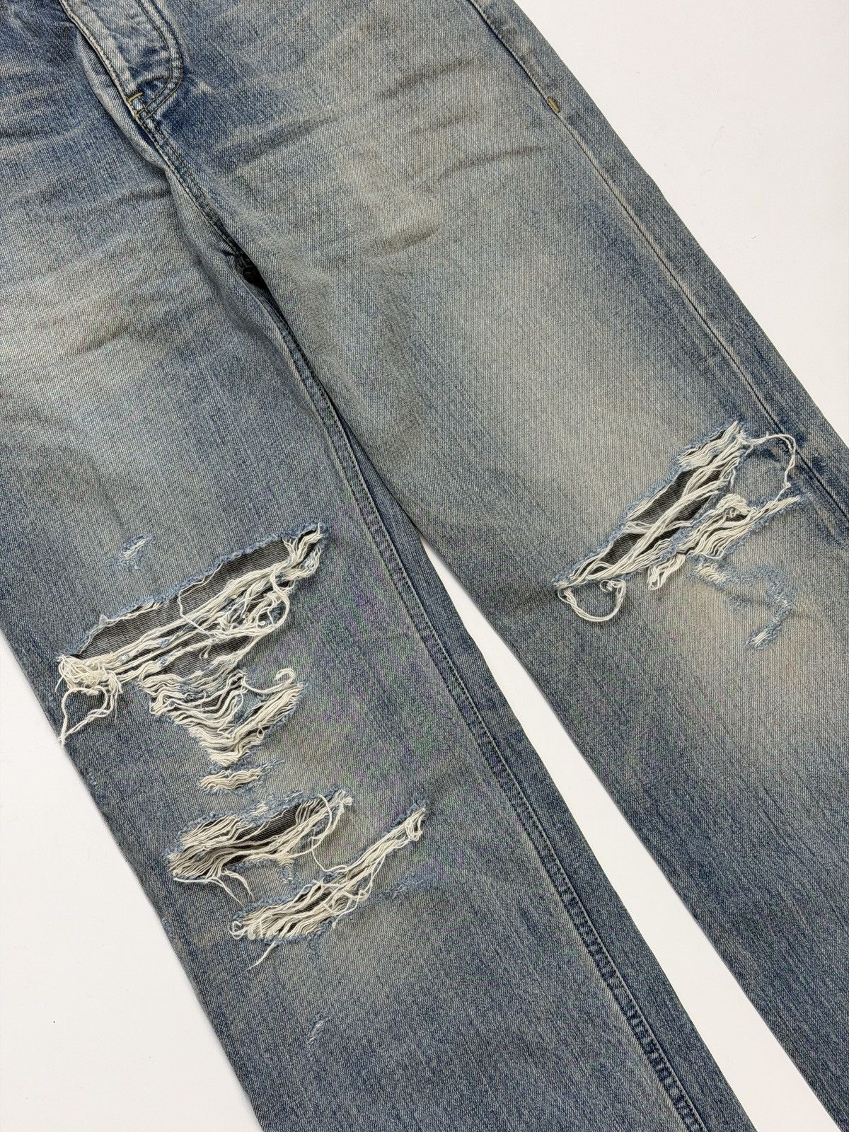 Balenciaga Balenciaga Integrated Belt Washed Blue Denim Pants Size US 28 / EU 44 - 3 Thumbnail