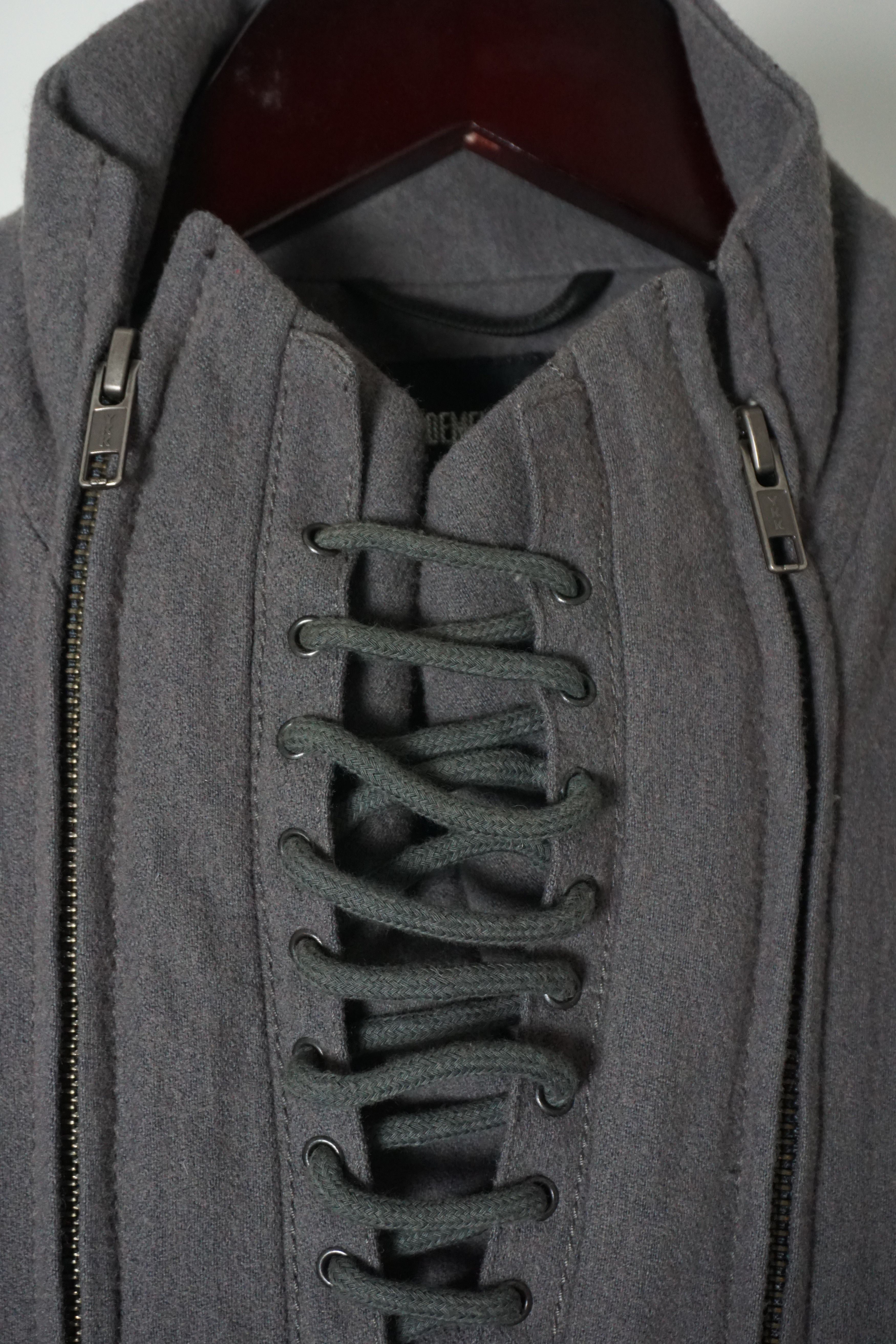 Ann Demeulemeester FW11 Wool Corset Lace Up Jacket Size XS / US 0-2 / IT 36-38 - 3 Thumbnail