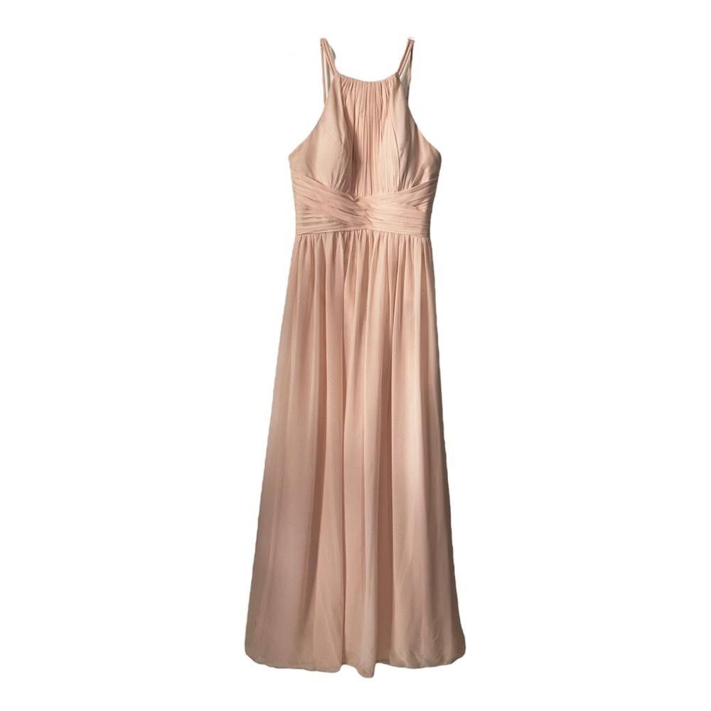 Designer Bill Levkoff l High Neck Chiffon Gown In Petal Pink Size 6 Size M / US 6-8 / IT 42-44 - 1 Thumbnail