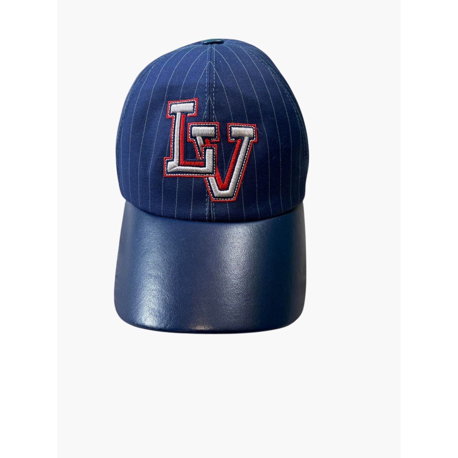 Louis Vuitton Louis Vuitton Pinstripe Embroidered Logo Navy Hat Size ONE SIZE - 1 Thumbnail