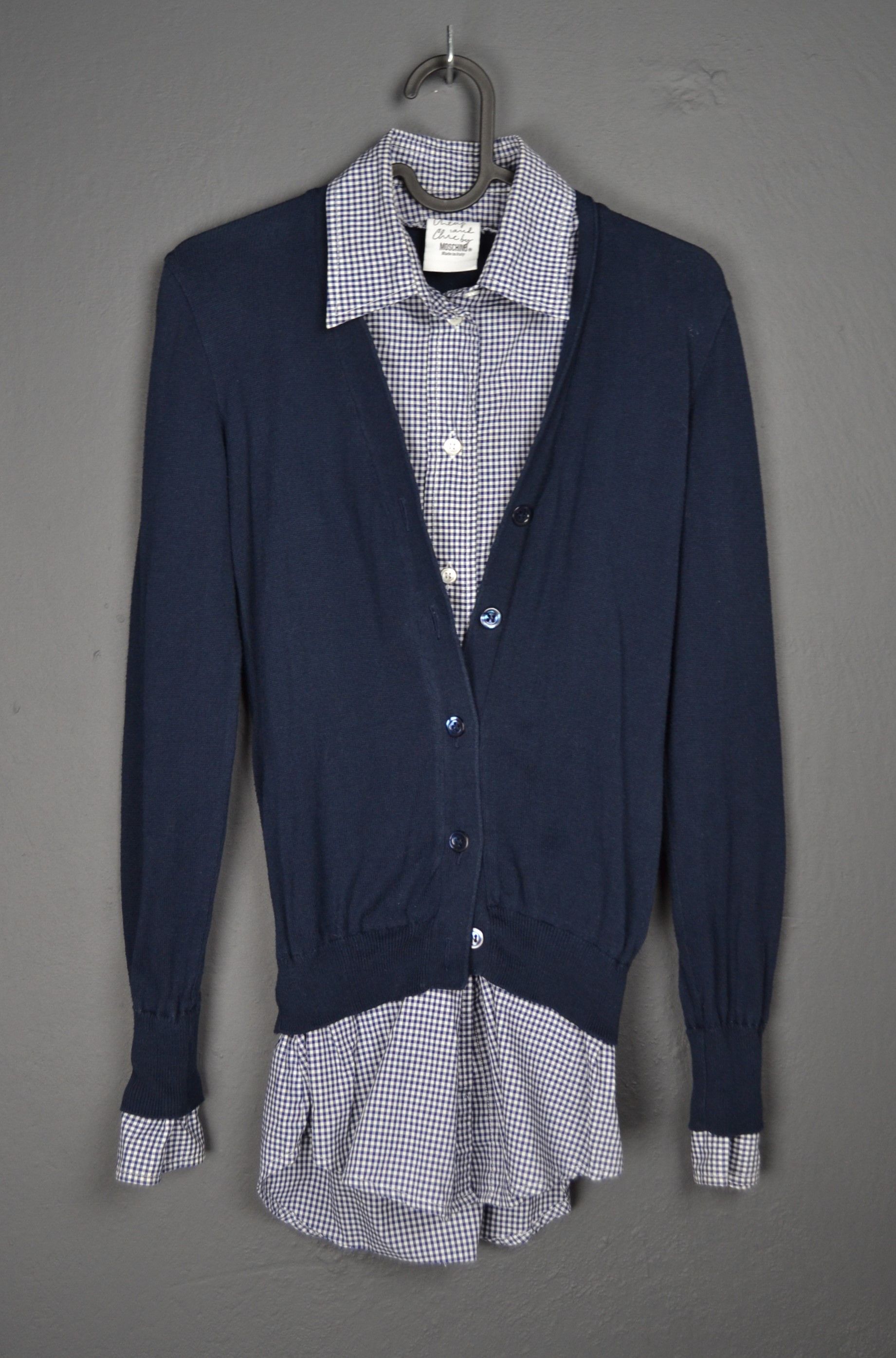 Moschino Moschino Cheap Chich Navy Cardigan With Sewn n Shirt 6 US Size M / US 6-8 / IT 42-44 - 1 Thumbnail