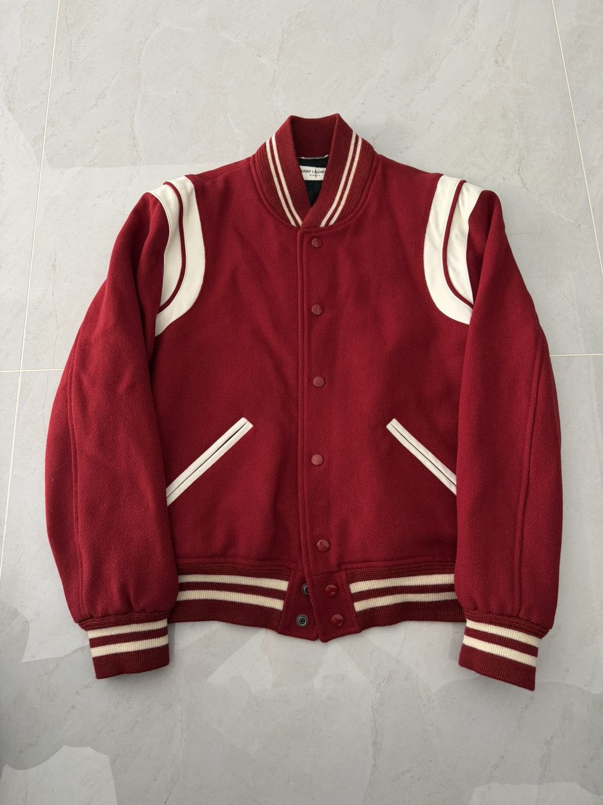 Saint Laurent Paris Saint Laurent Paris Teddy Rare Red 🩸 Jacket Sz. 52 Size US L / EU 52-54 / 3 - 1 Thumbnail